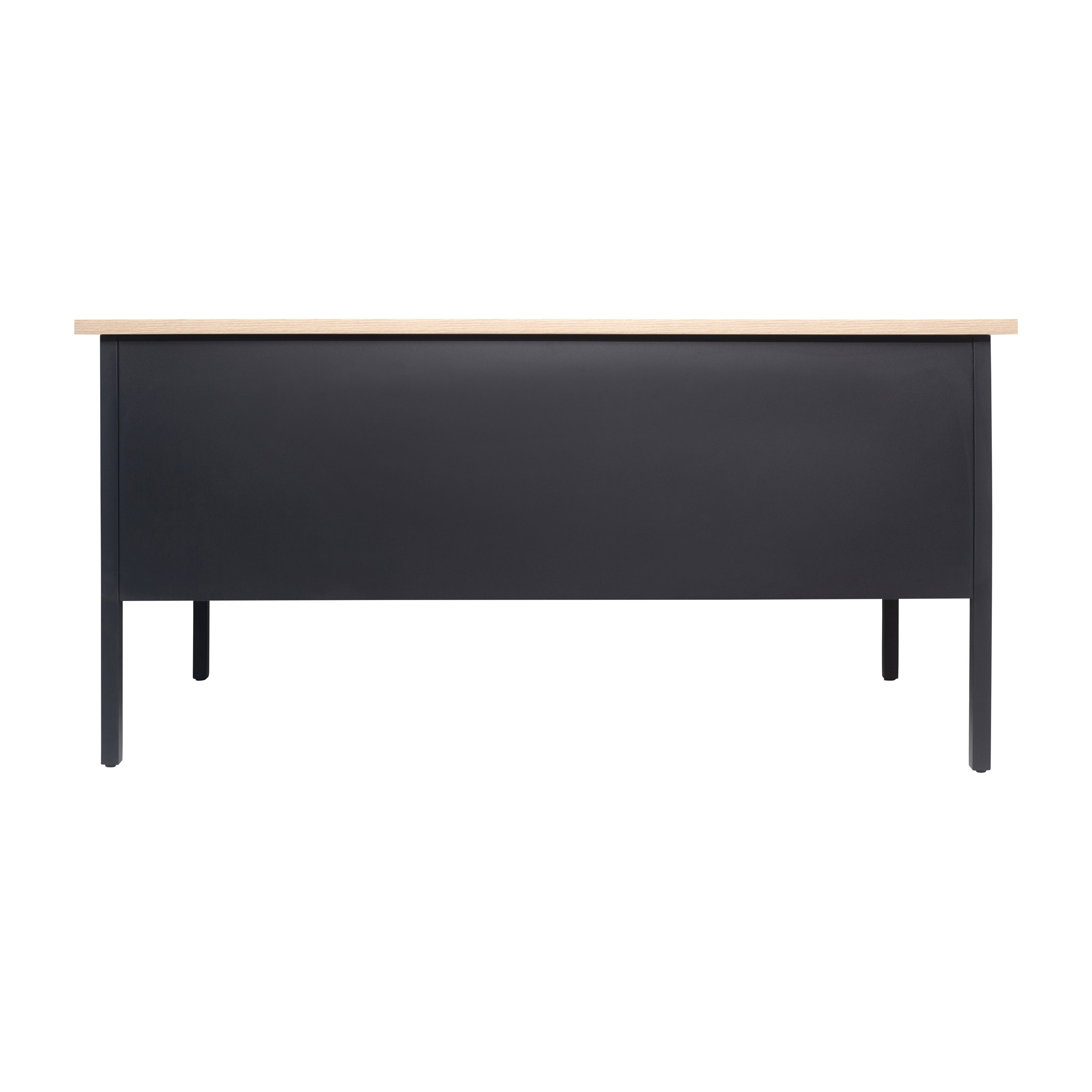 Cambridge Double Pedestal Desk with Locking Drawers and Metal Frame