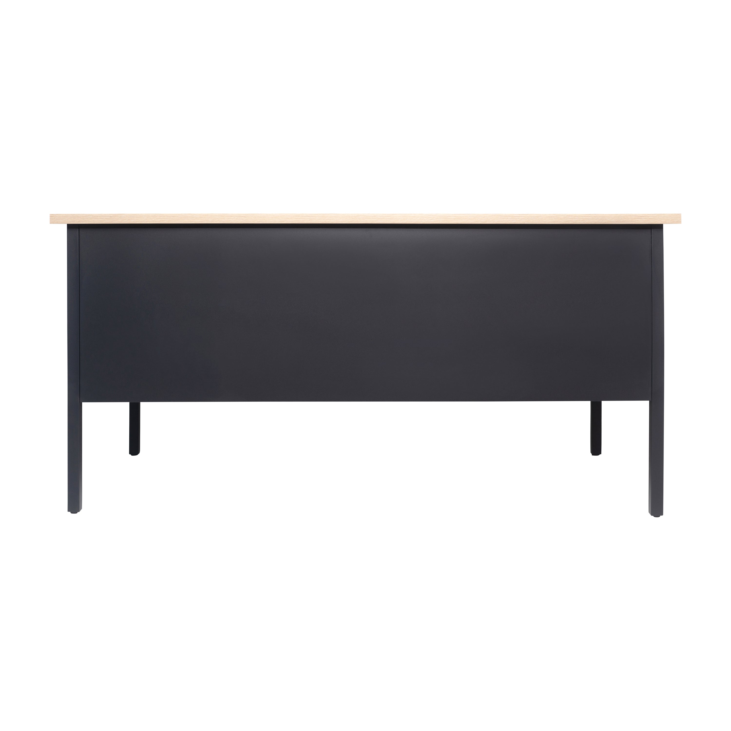 Cambridge Double Pedestal Desk with Locking Drawers and Metal Frame