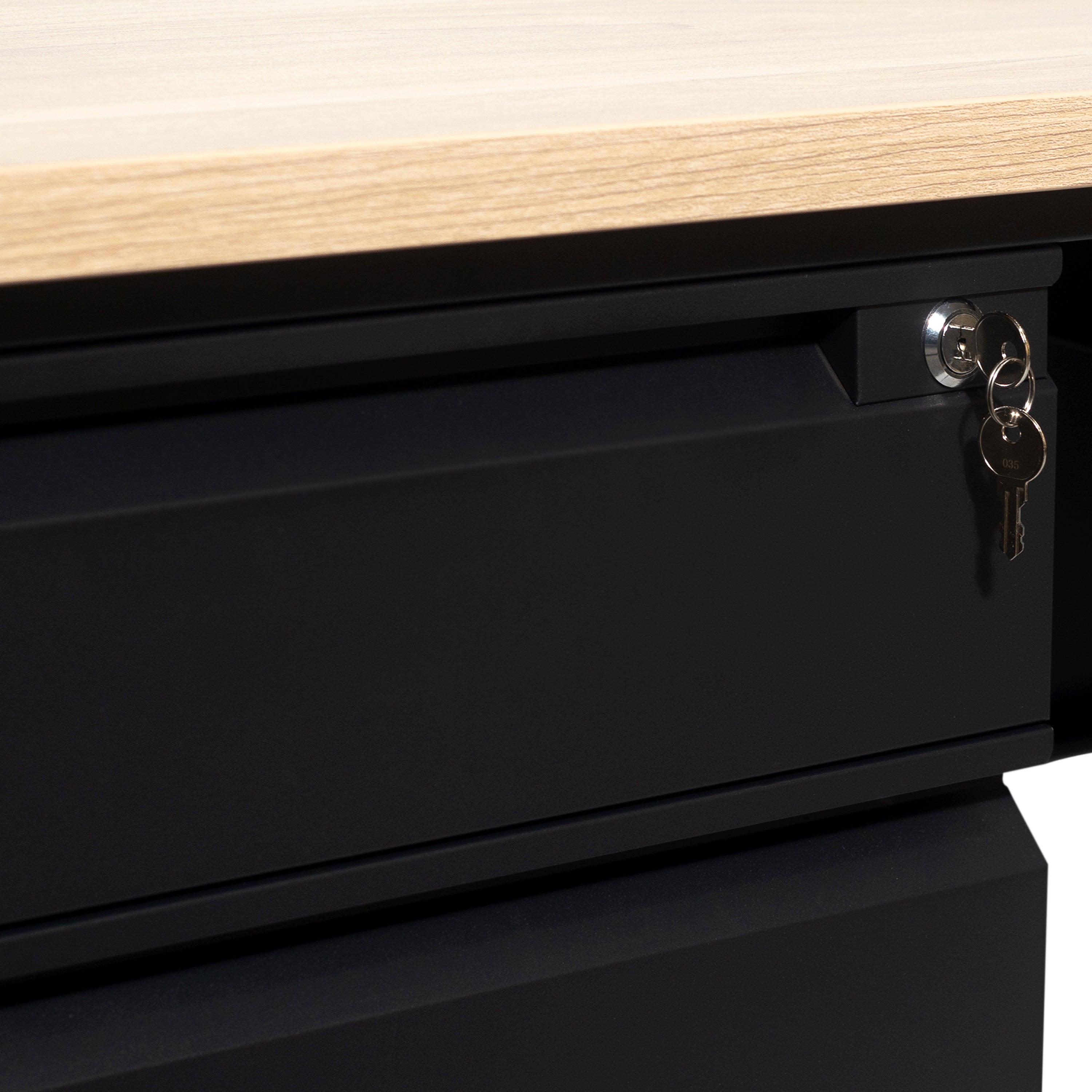 Cambridge Double Pedestal Desk with Locking Drawers and Metal Frame