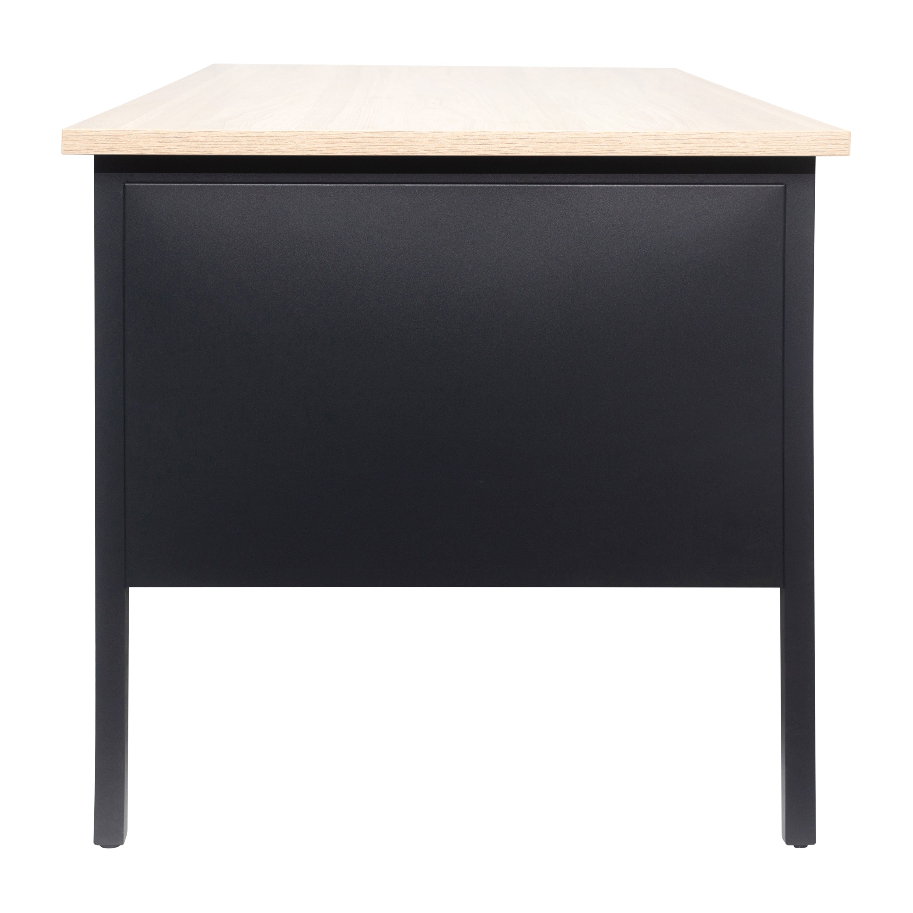 Cambridge Double Pedestal Desk with Locking Drawers and Metal Frame