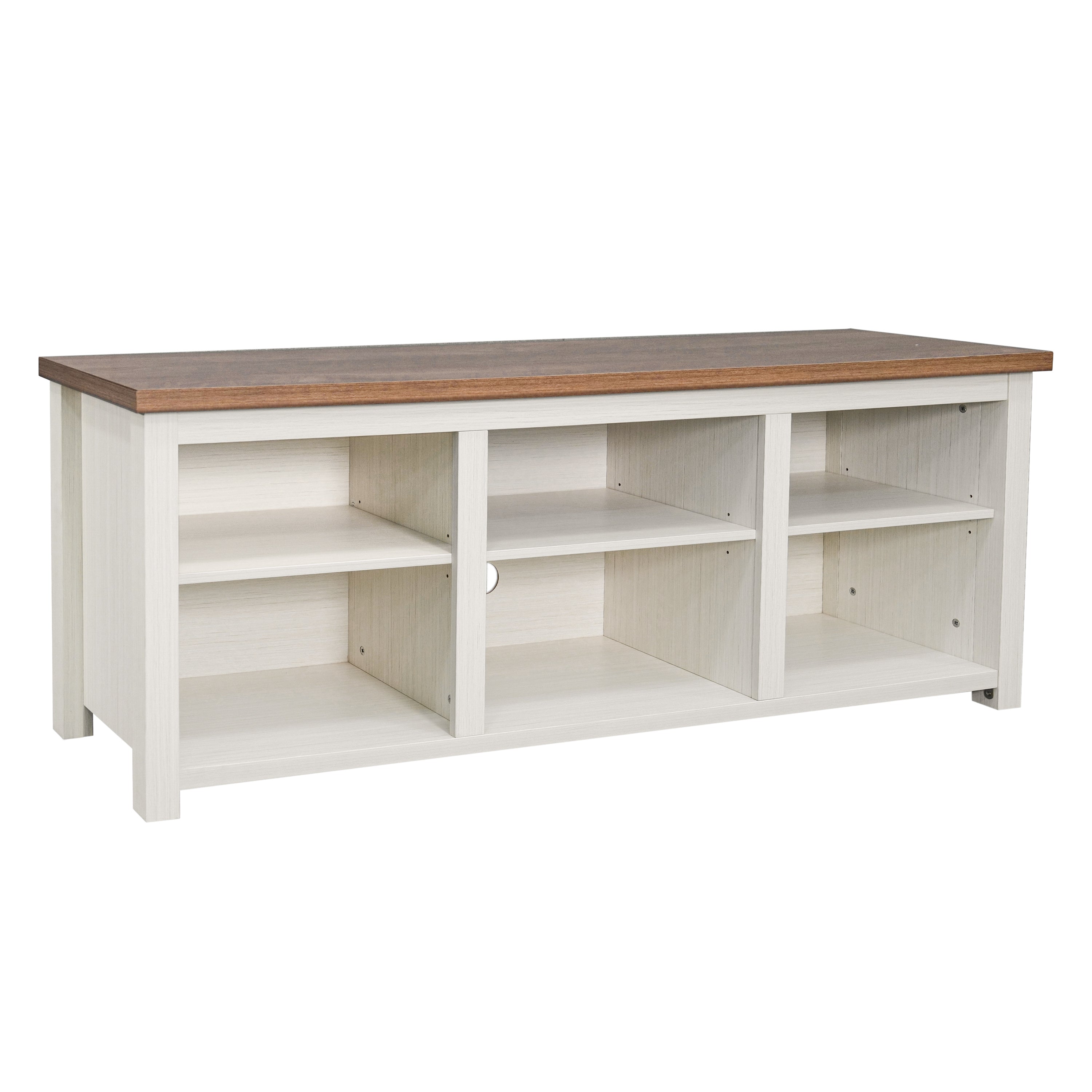 Kilead Farmhouse TV Stand for up to 80" TVs - 65" Engineered Wood Framed Media Console with Open Storage
