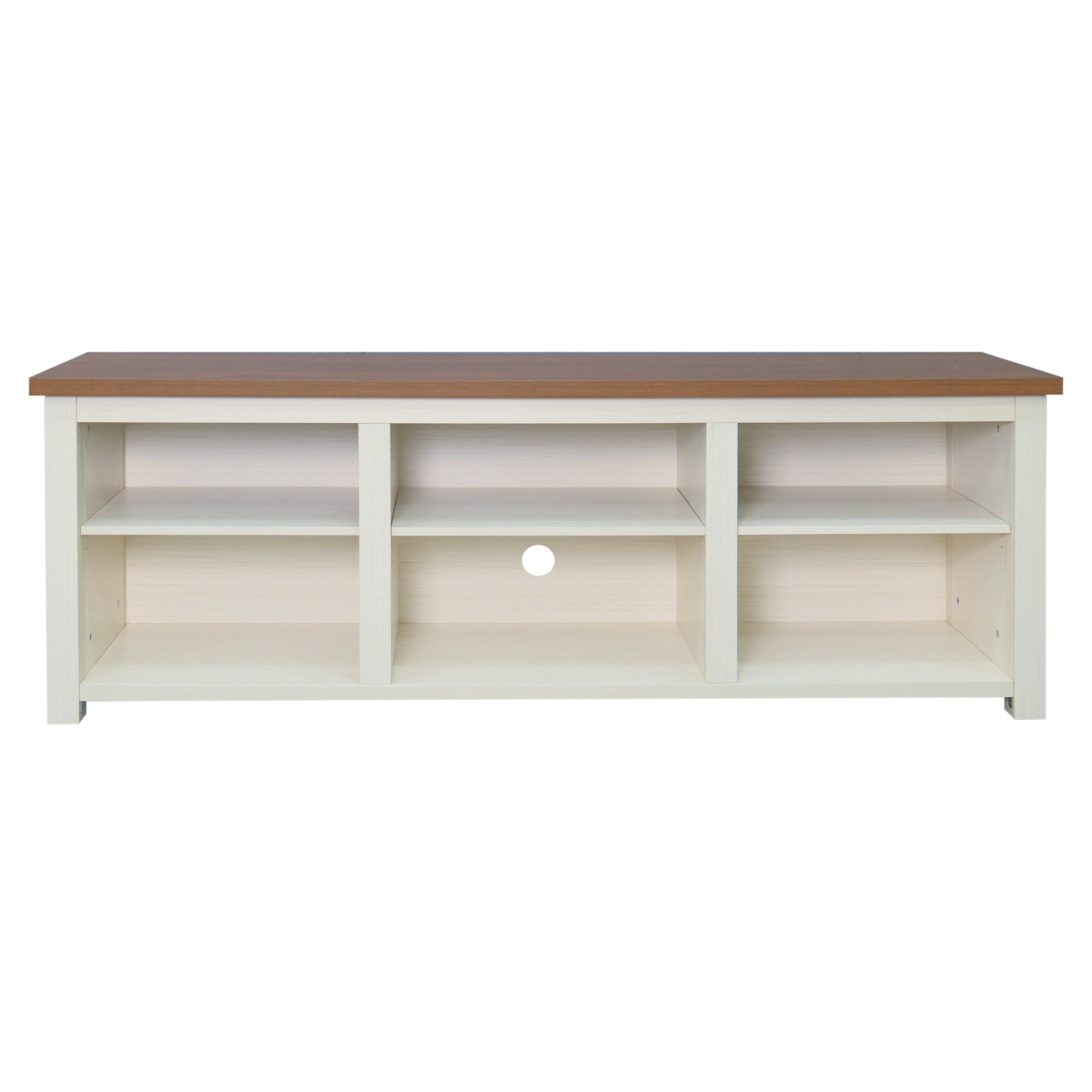 Kilead Farmhouse TV Stand for up to 80" TVs - 65" Engineered Wood Framed Media Console with Open Storage
