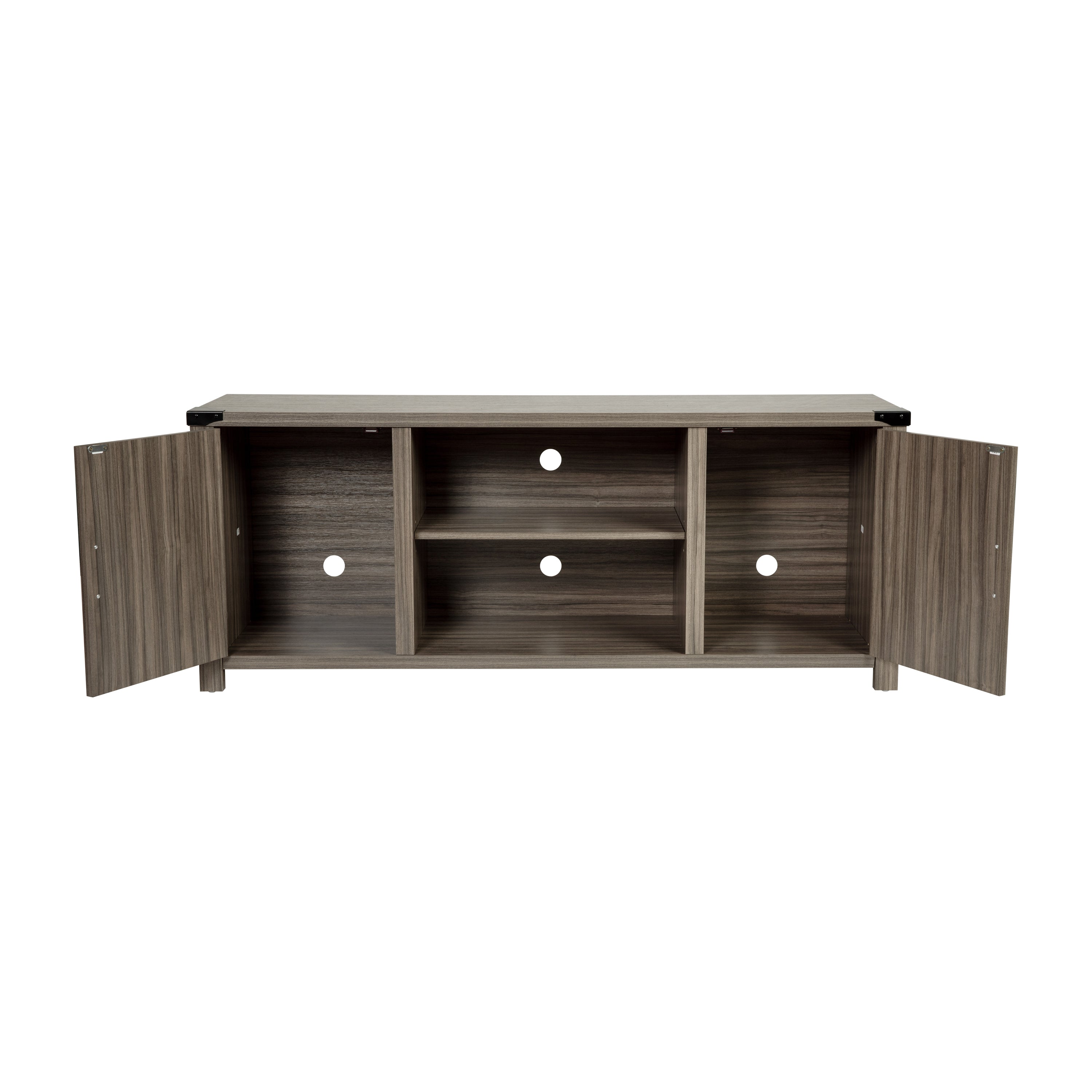 Charlotte Modern Farmhouse Barn Door TV Stand for TV's up to 65 Inches - 59 Inch Industrial Entertainment Center with Adjustable Shelf
