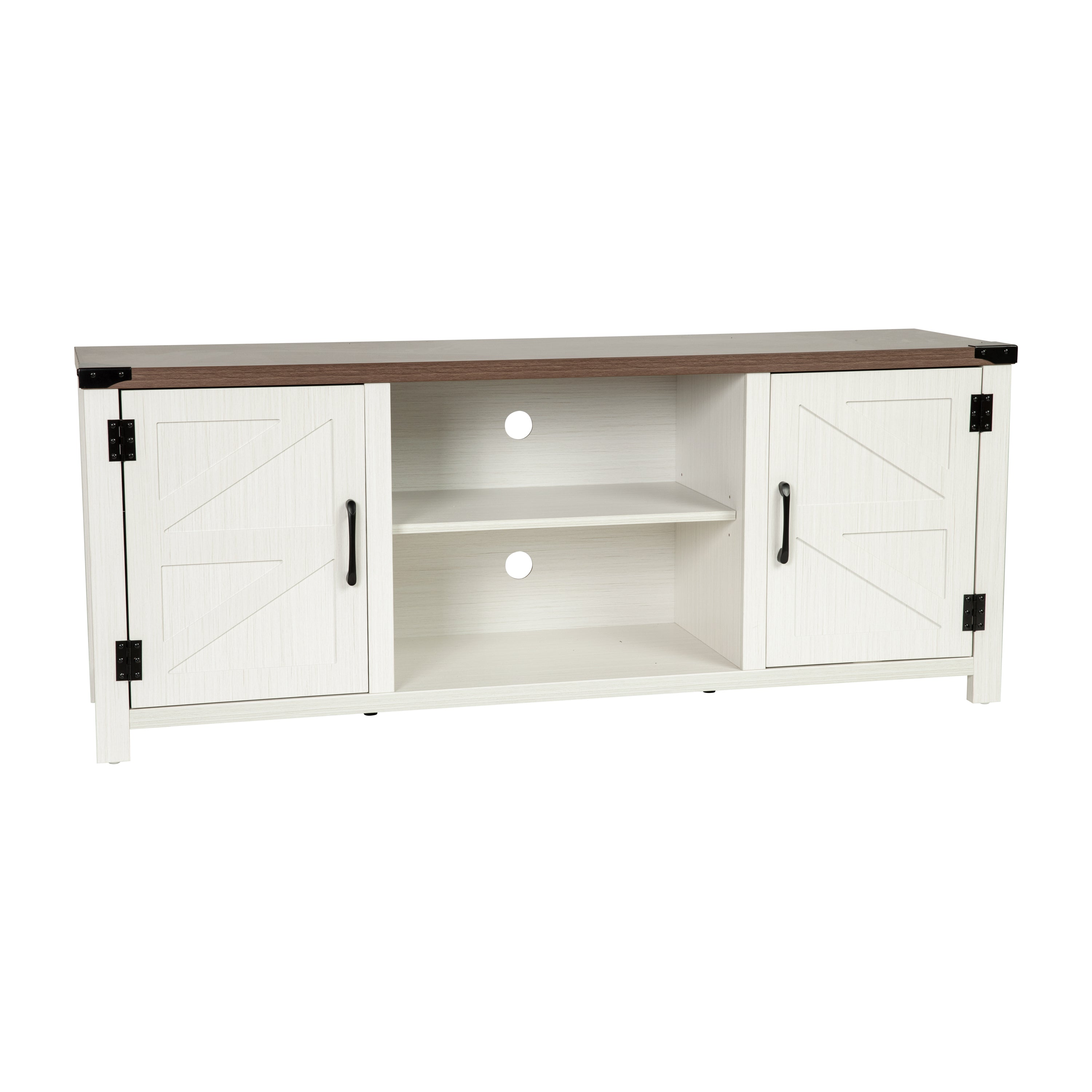 Charlotte Modern Farmhouse Barn Door TV Stand for TV's up to 65 Inches - 59 Inch Industrial Entertainment Center with Adjustable Shelf