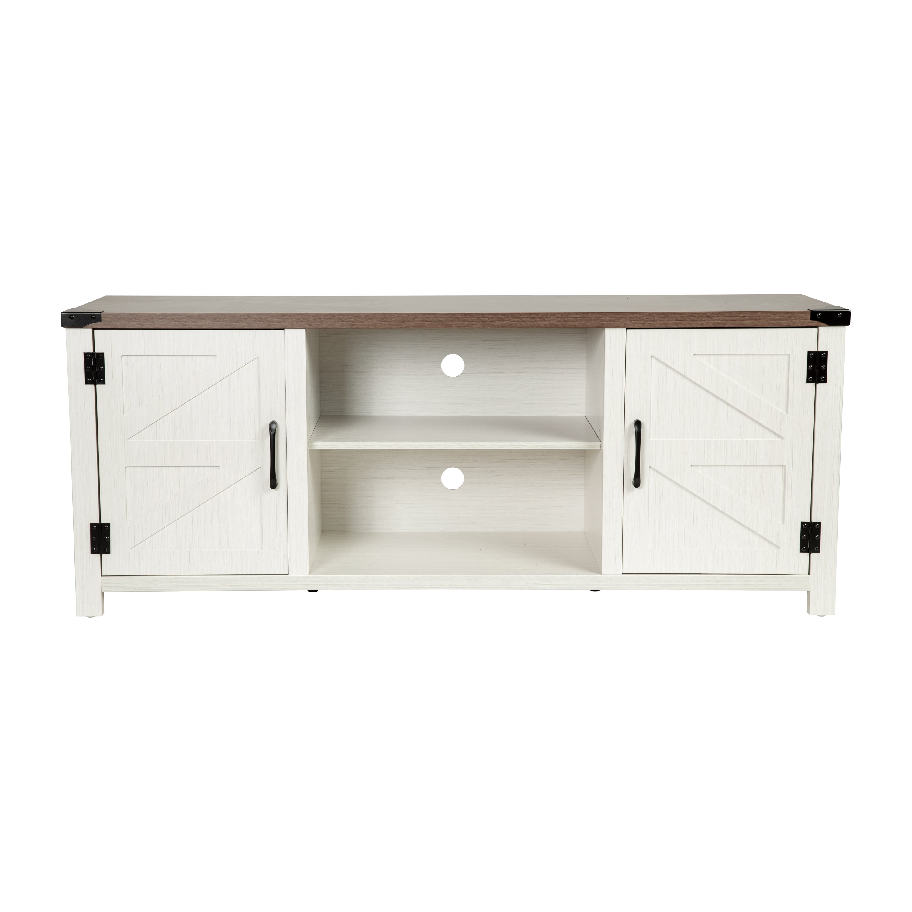 Charlotte Modern Farmhouse Barn Door TV Stand for TV's up to 65 Inches - 59 Inch Industrial Entertainment Center with Adjustable Shelf