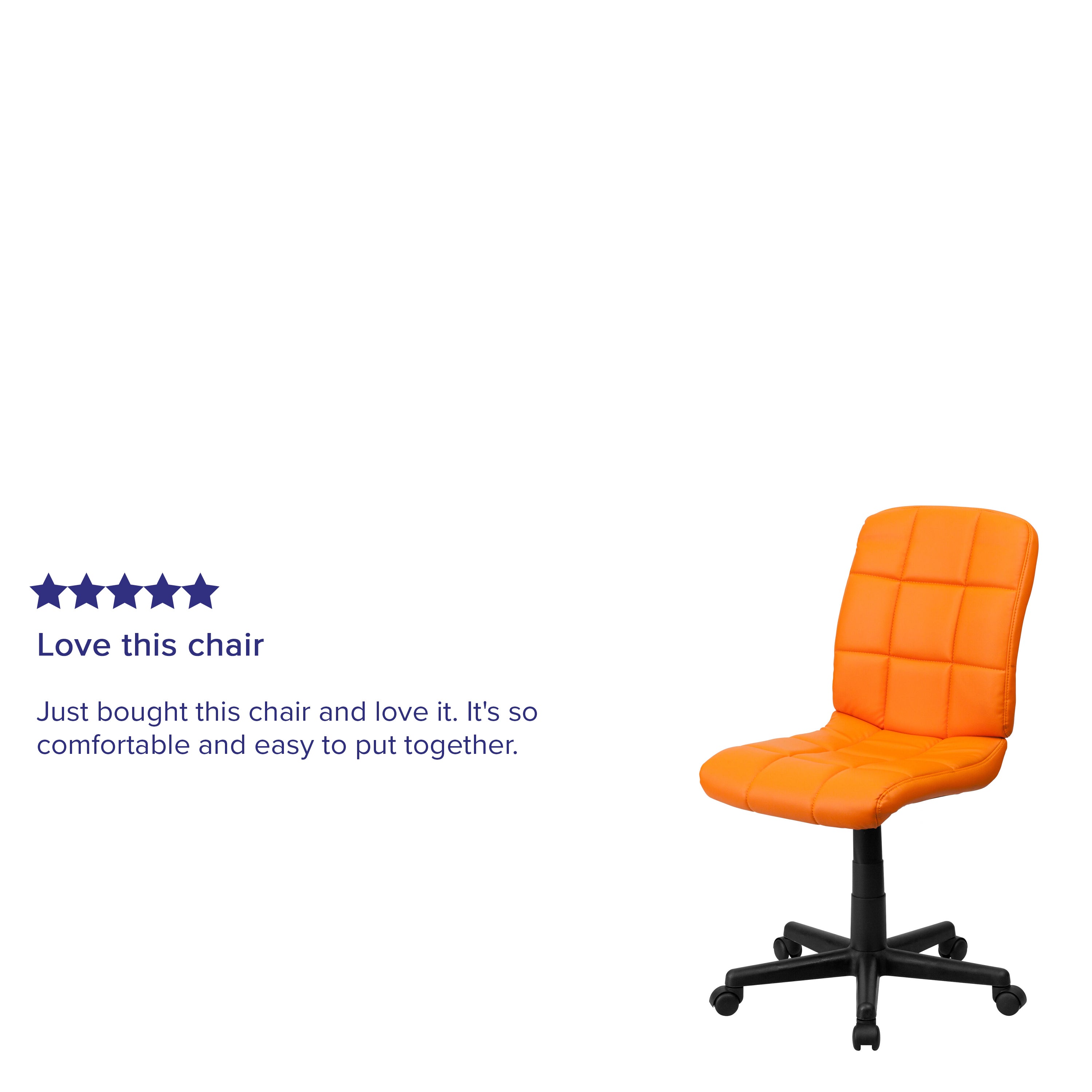 Mid-Back Quilted Vinyl Swivel Task Office Chair