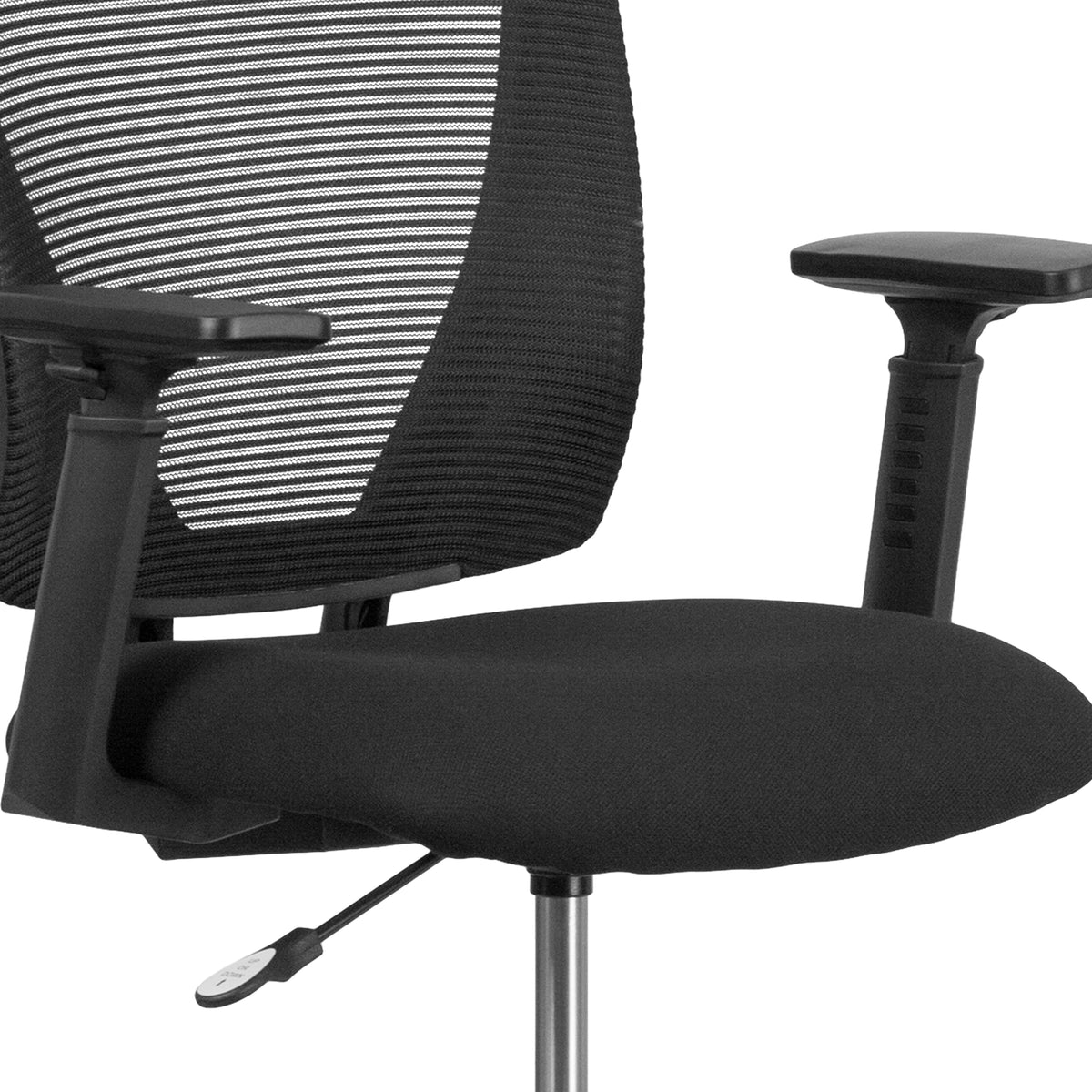 Ergonomic Mid-Back Mesh Drafting Chair with Fabric Seat, Adjustable Foot Ring and Arms