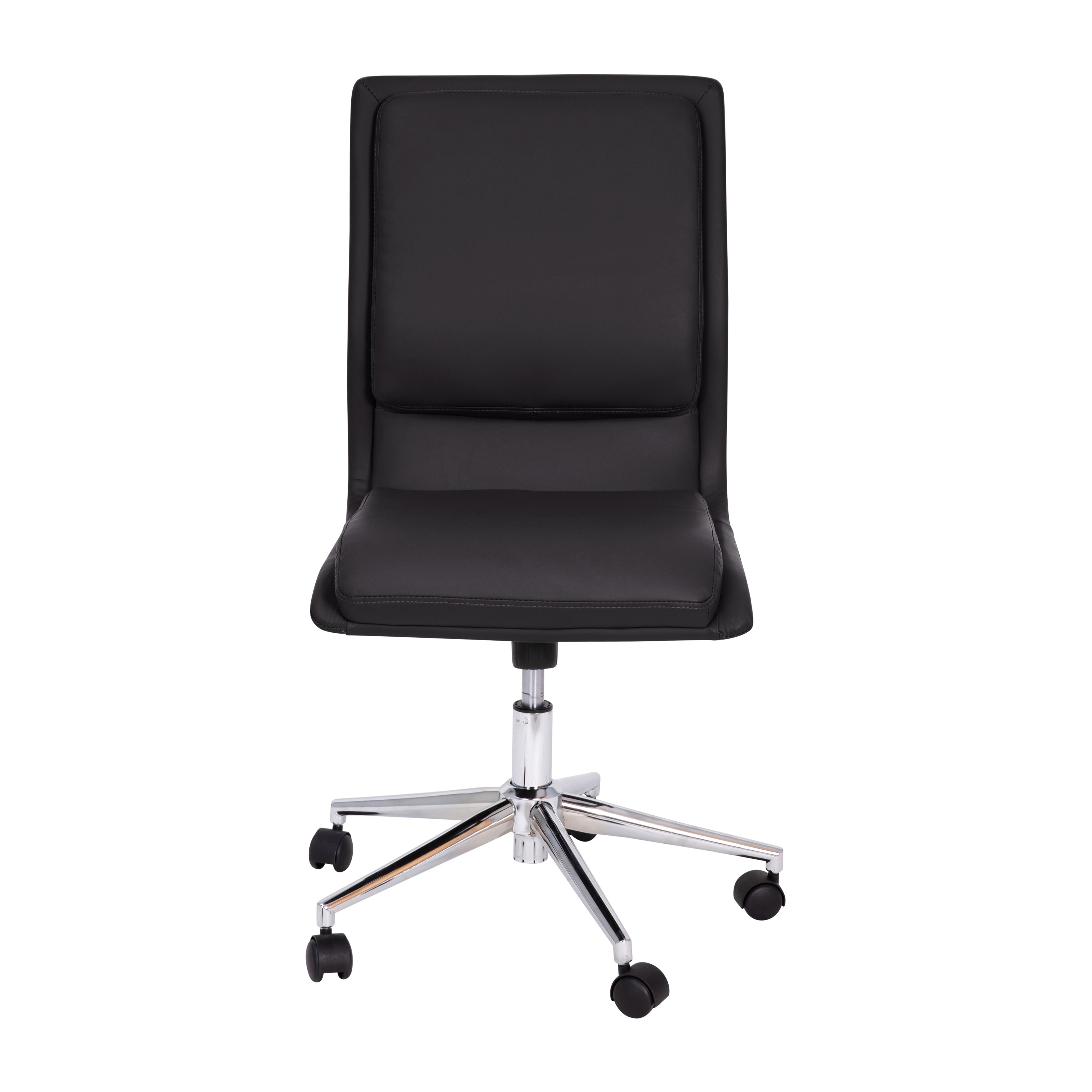 Madigan Mid-Back Armless Swivel Task Office Chair with Upholstery and Adjustable Metal Base