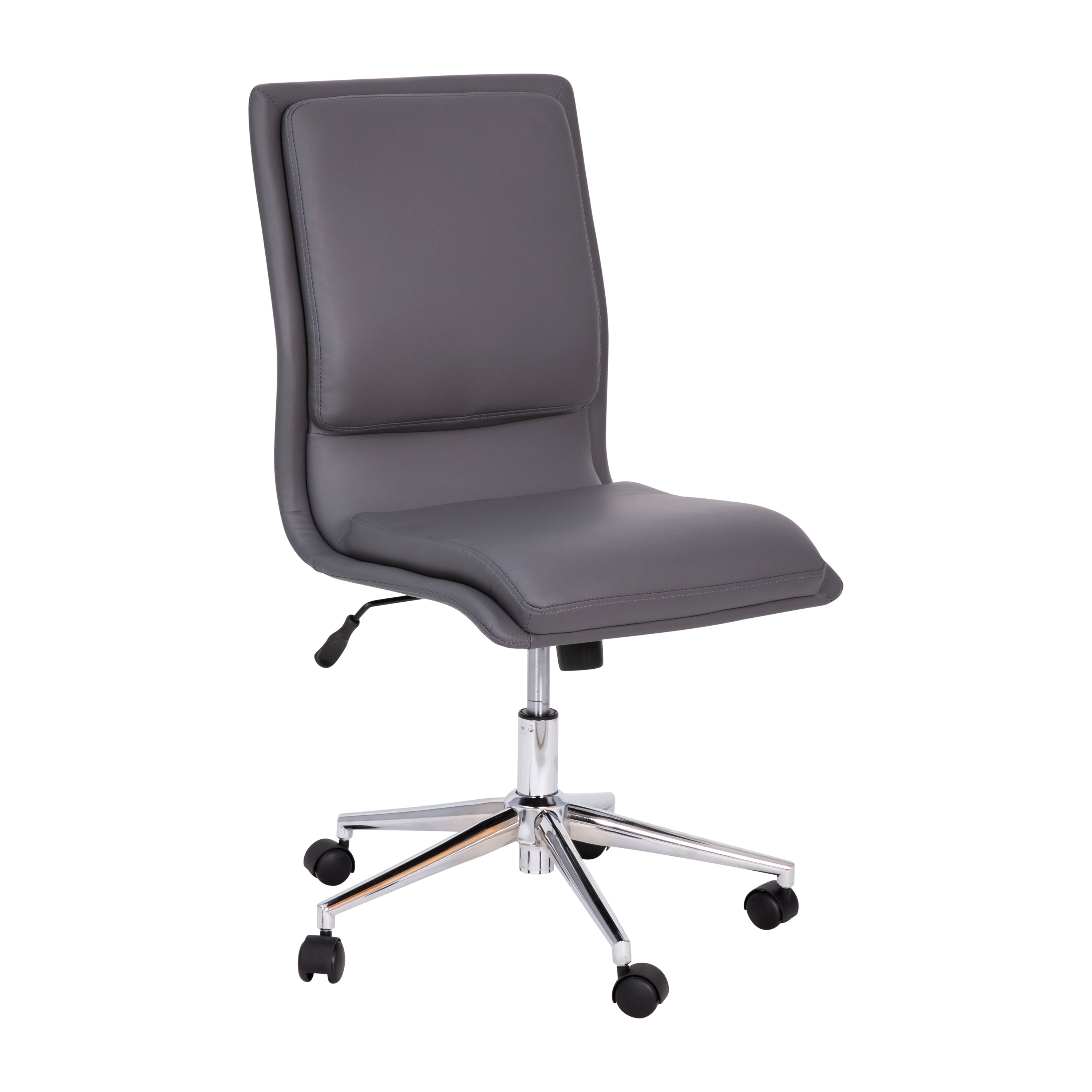 Madigan Mid-Back Armless Swivel Task Office Chair with Upholstery and Adjustable Metal Base