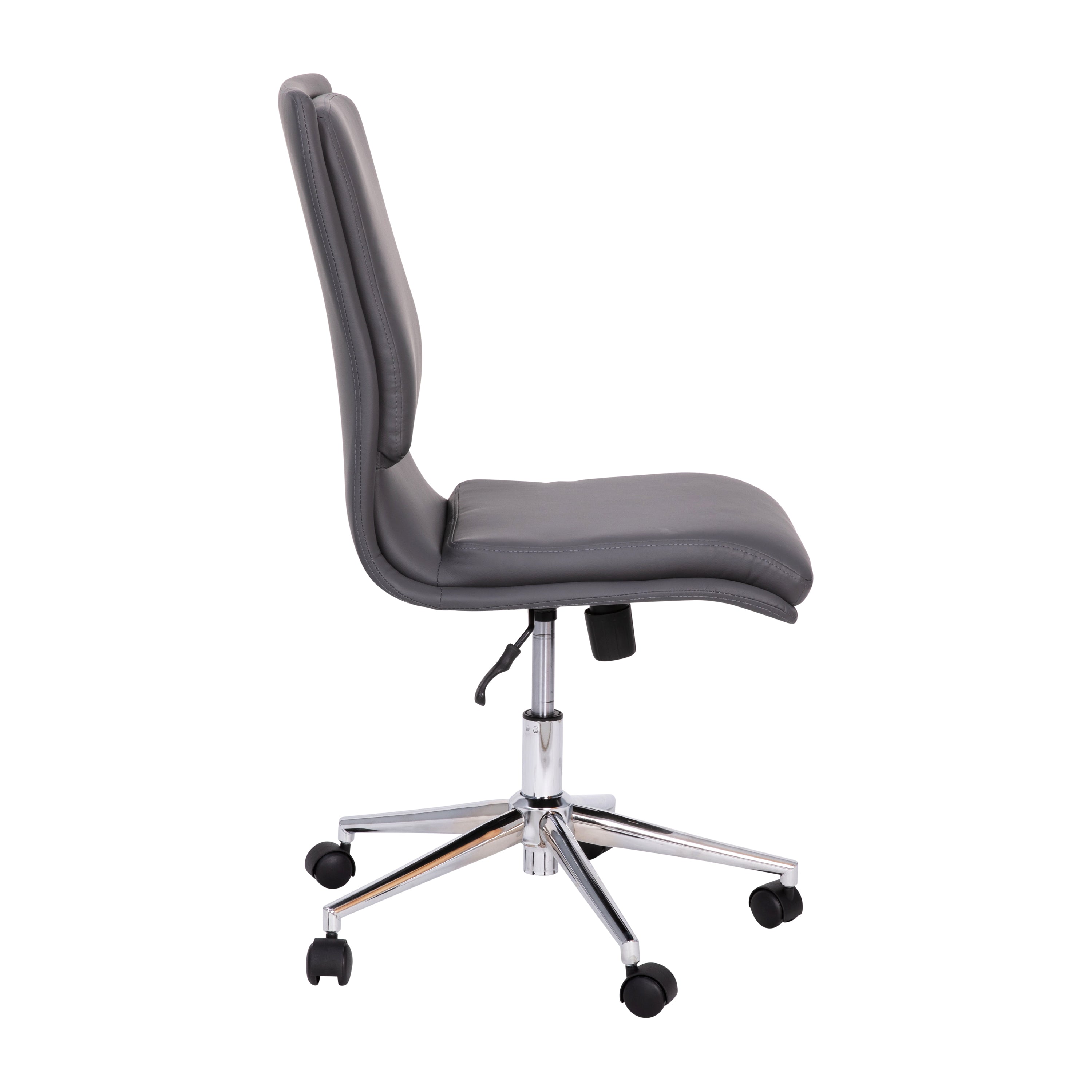 Madigan Mid-Back Armless Swivel Task Office Chair with Upholstery and Adjustable Metal Base