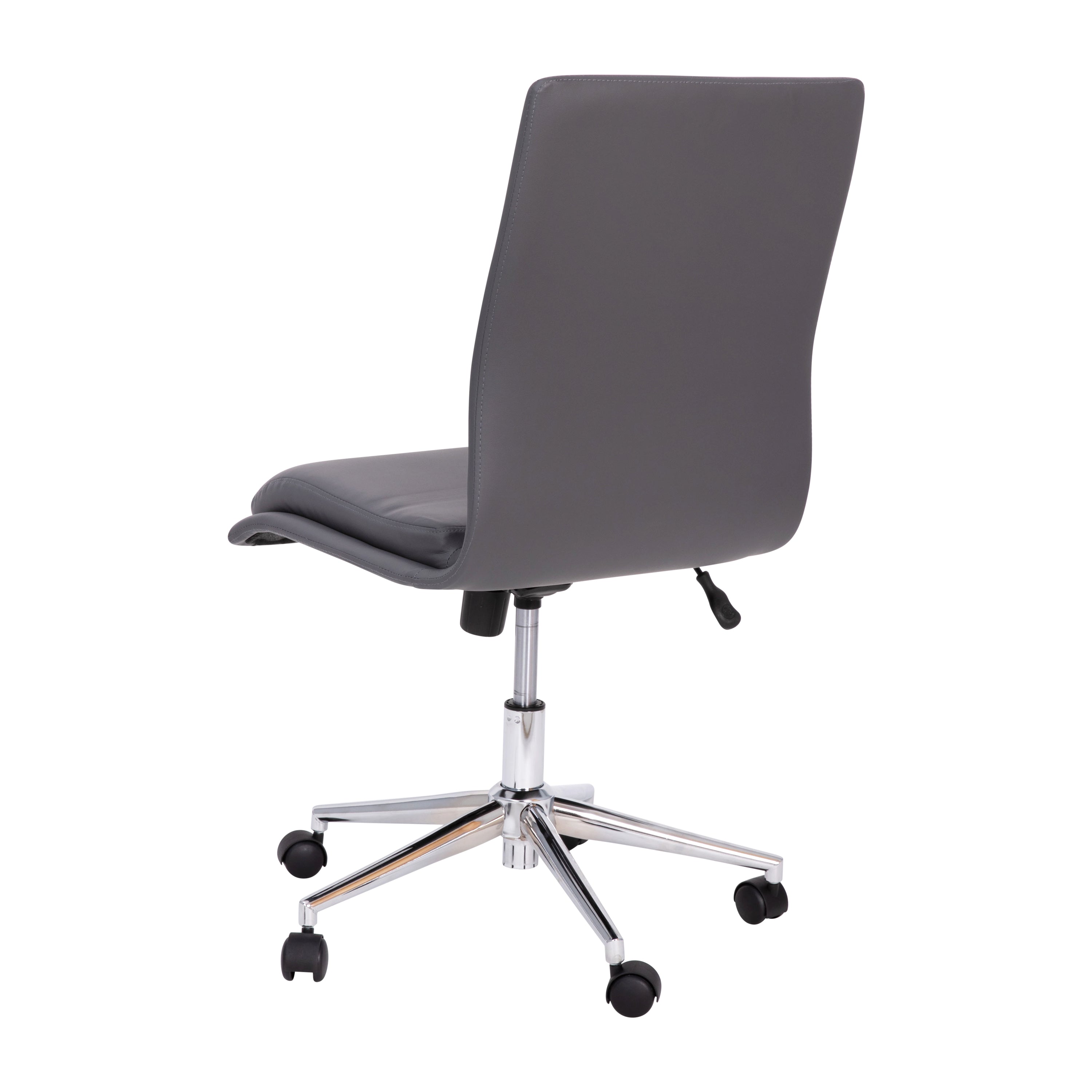 Madigan Mid-Back Armless Swivel Task Office Chair with Upholstery and Adjustable Metal Base