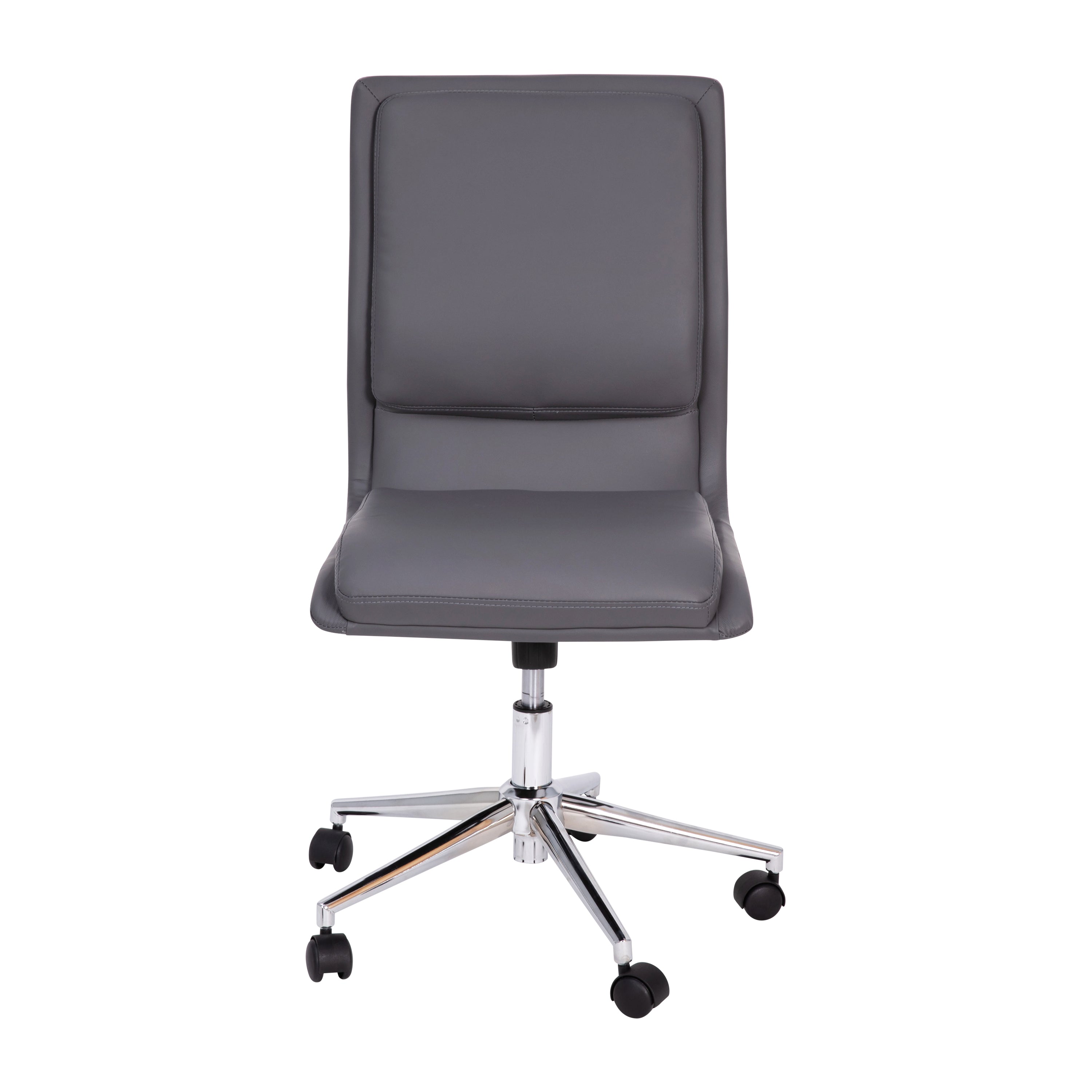 Madigan Mid-Back Armless Swivel Task Office Chair with Upholstery and Adjustable Metal Base