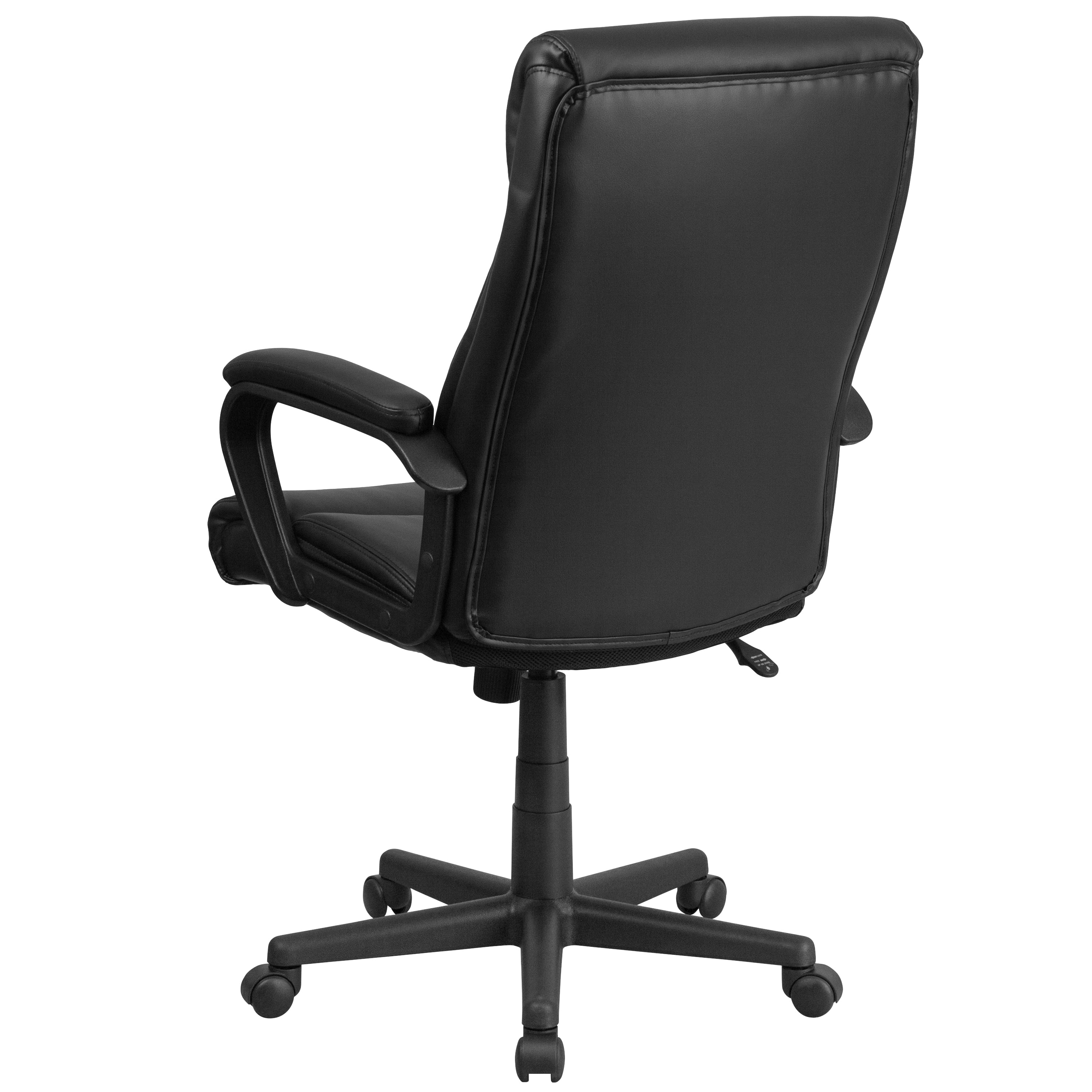 High Back LeatherSoft Executive Swivel Office Chair with Slight Mesh Accent and Arms