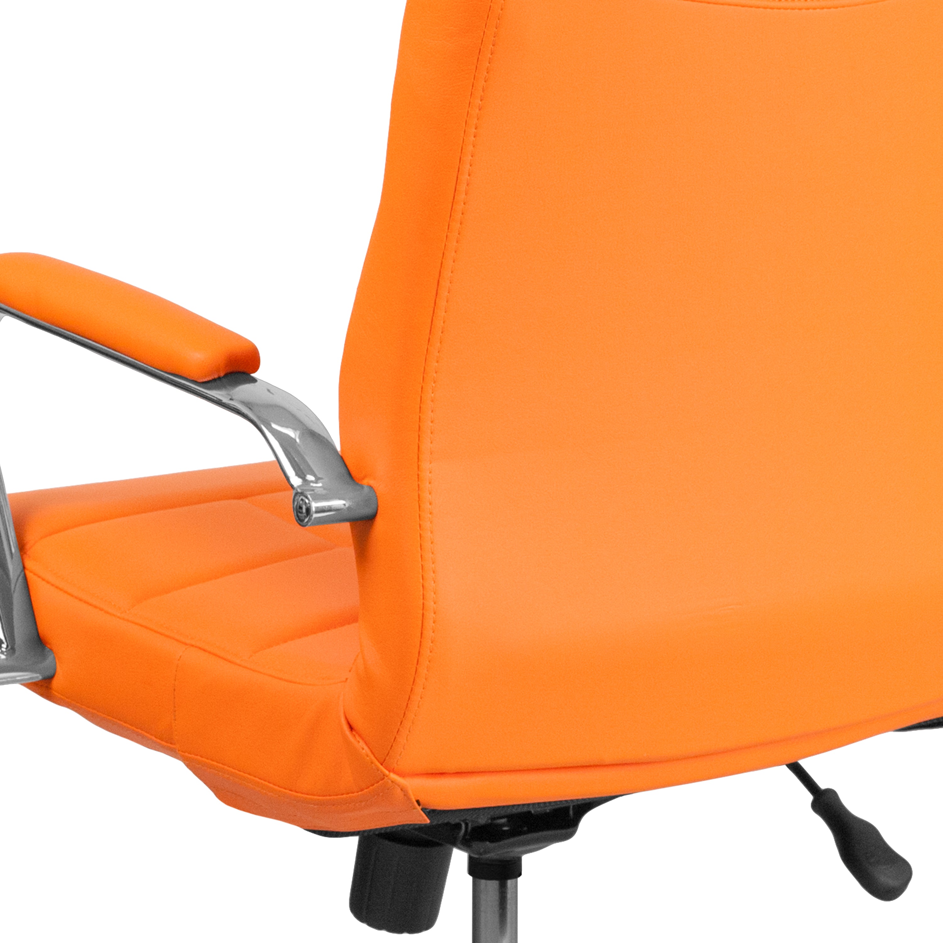 Mid-Back Vinyl Executive Swivel Office Chair with Chrome Base and Arms