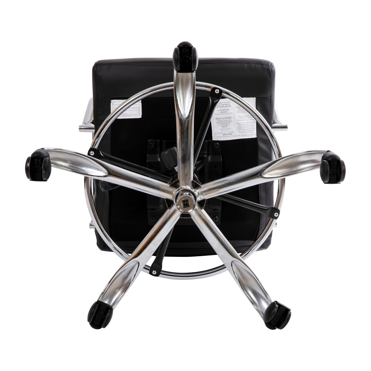 Mid-Back LeatherSoft Drafting Chair with Adjustable Foot Ring and Chrome Base