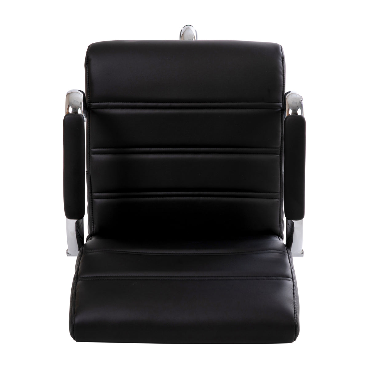 Mid-Back LeatherSoft Drafting Chair with Adjustable Foot Ring and Chrome Base