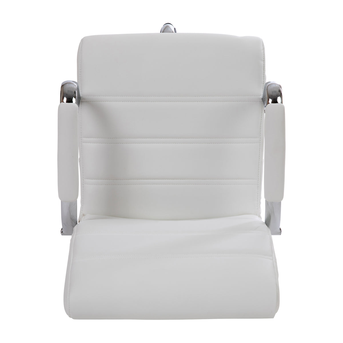 Mid-Back LeatherSoft Drafting Chair with Adjustable Foot Ring and Chrome Base