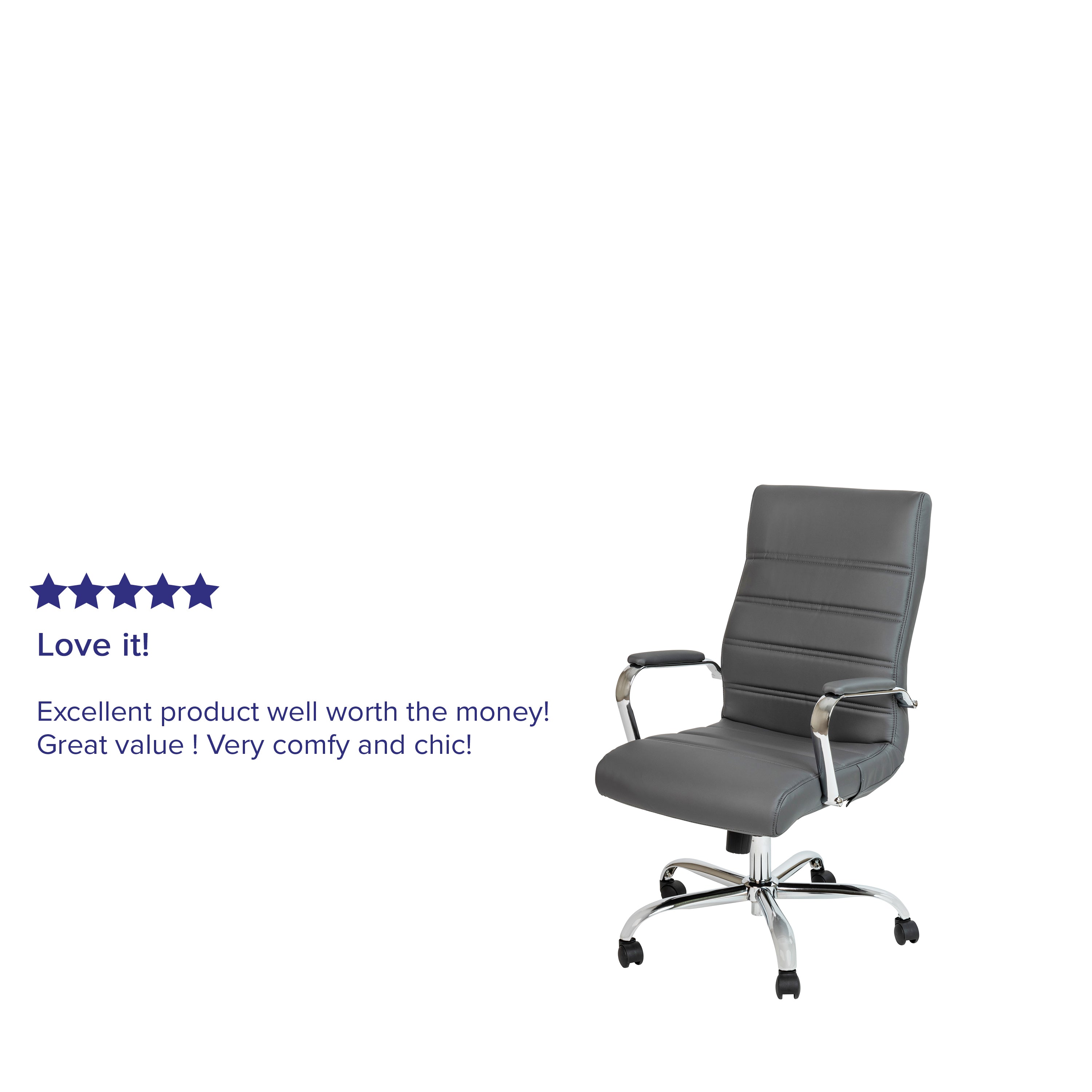 High Back Executive Swivel Office Chair with Metal Frame and Arms