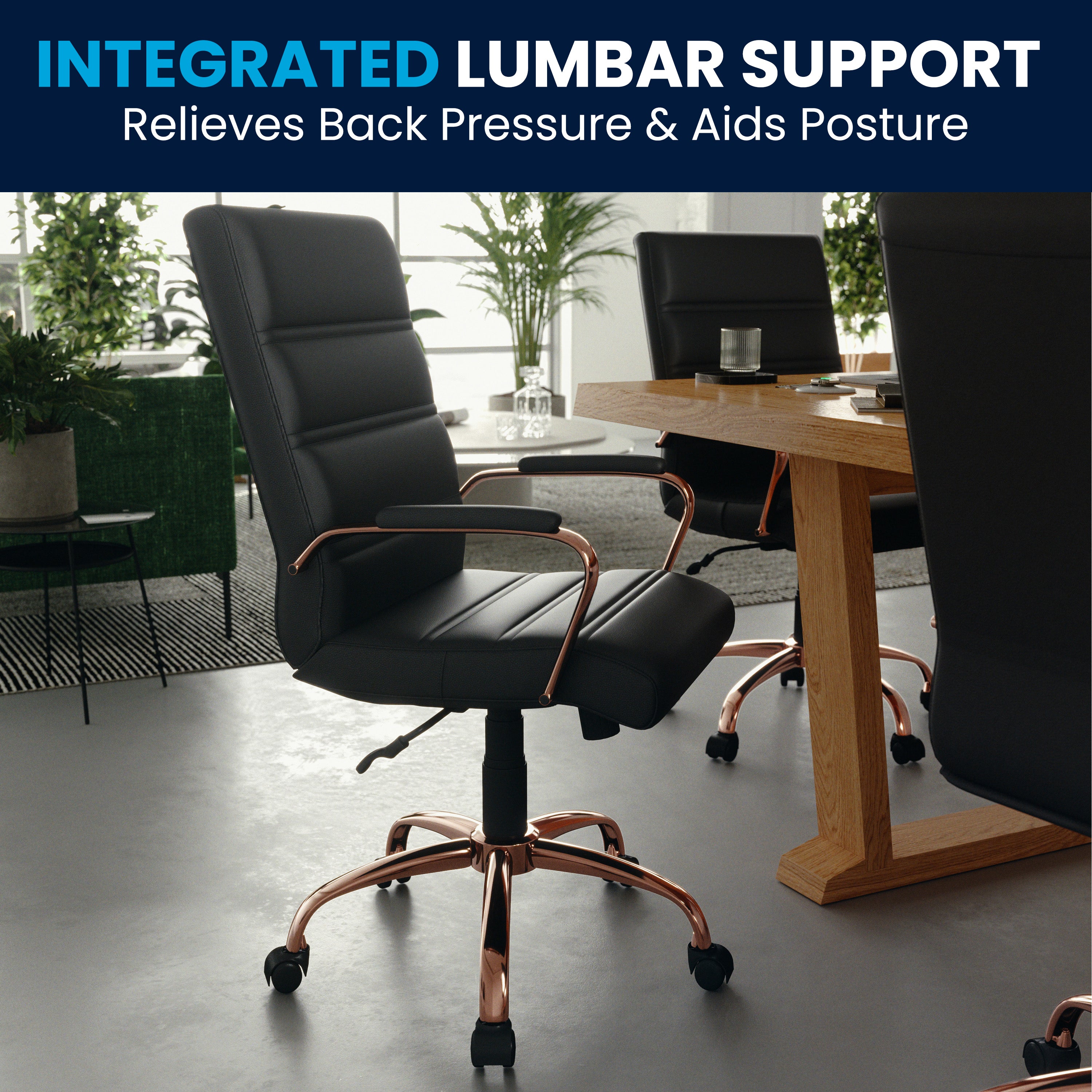 Mid-Back Executive Swivel Office Chair with Metal Frame and Arms