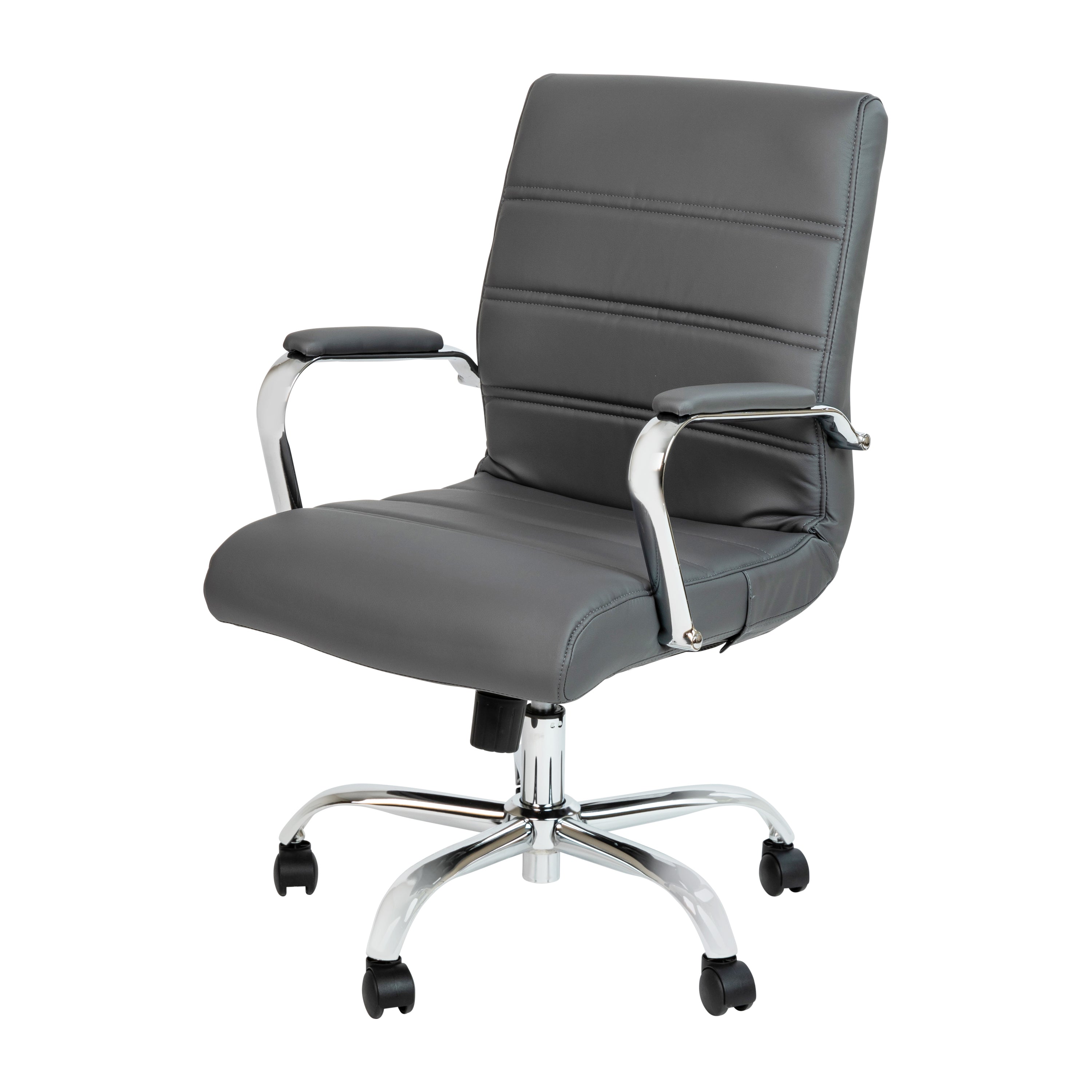Mid-Back Executive Swivel Office Chair with Metal Frame and Arms