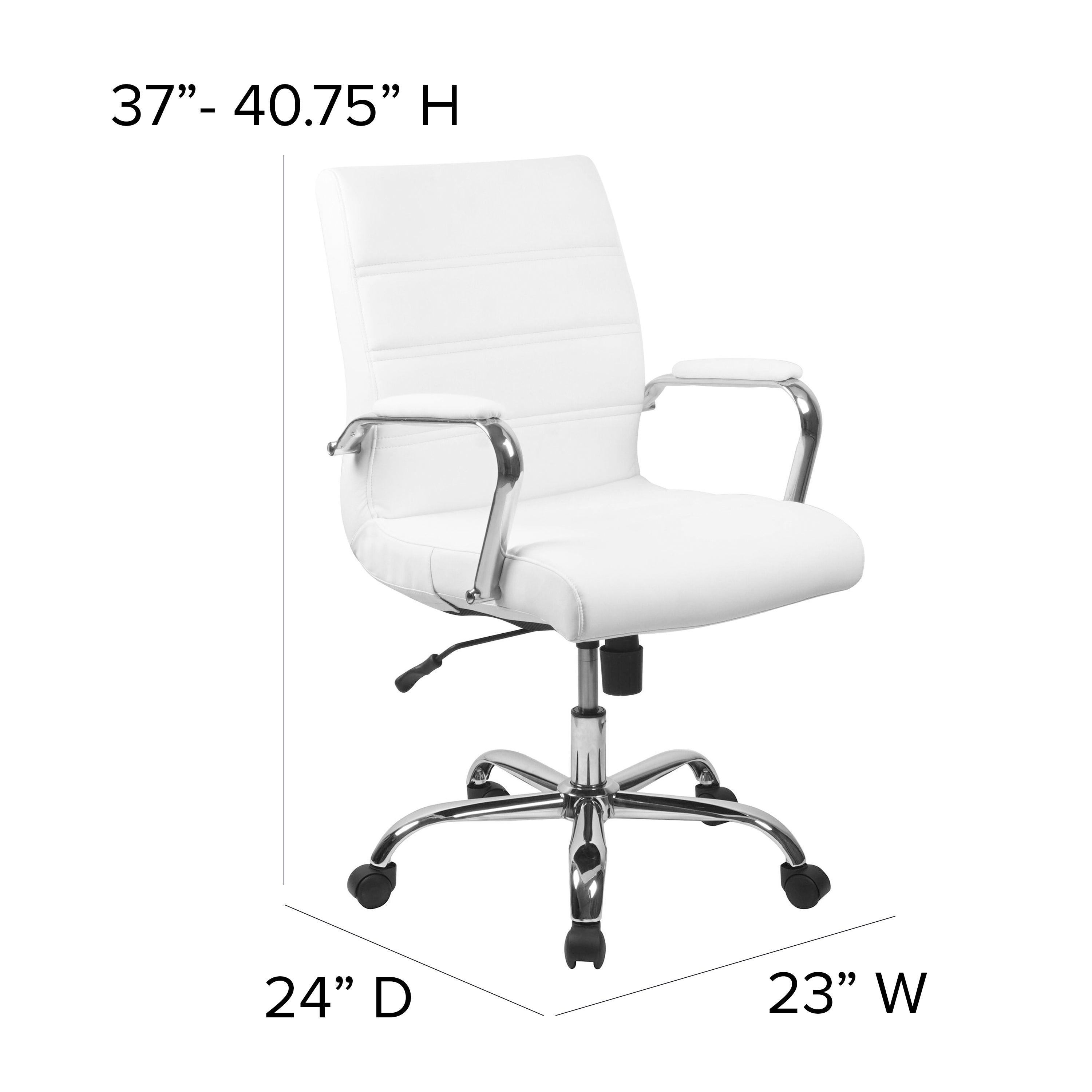 Mid-Back Executive Swivel Office Chair with Metal Frame and Arms