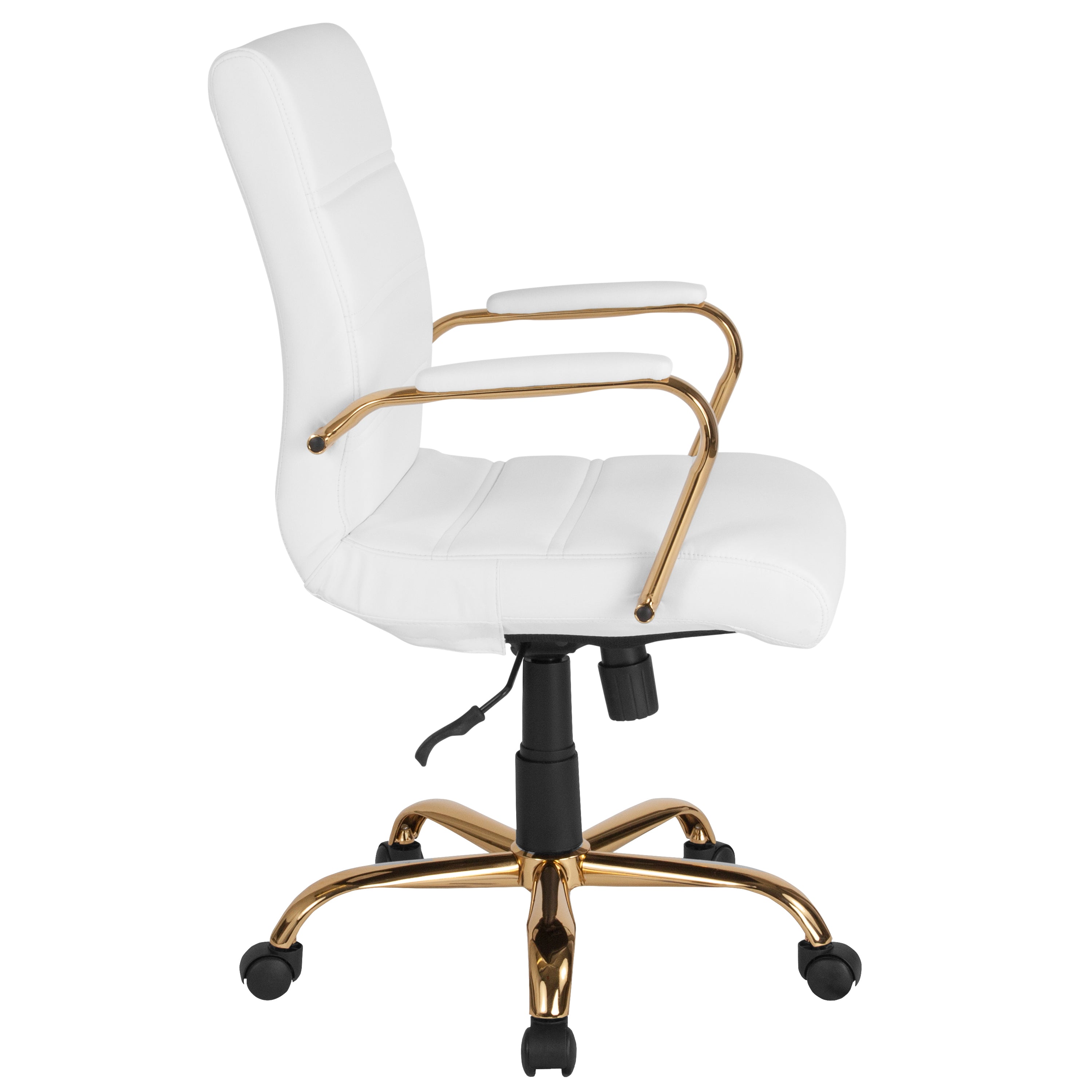 Mid-Back Executive Swivel Office Chair with Metal Frame and Arms
