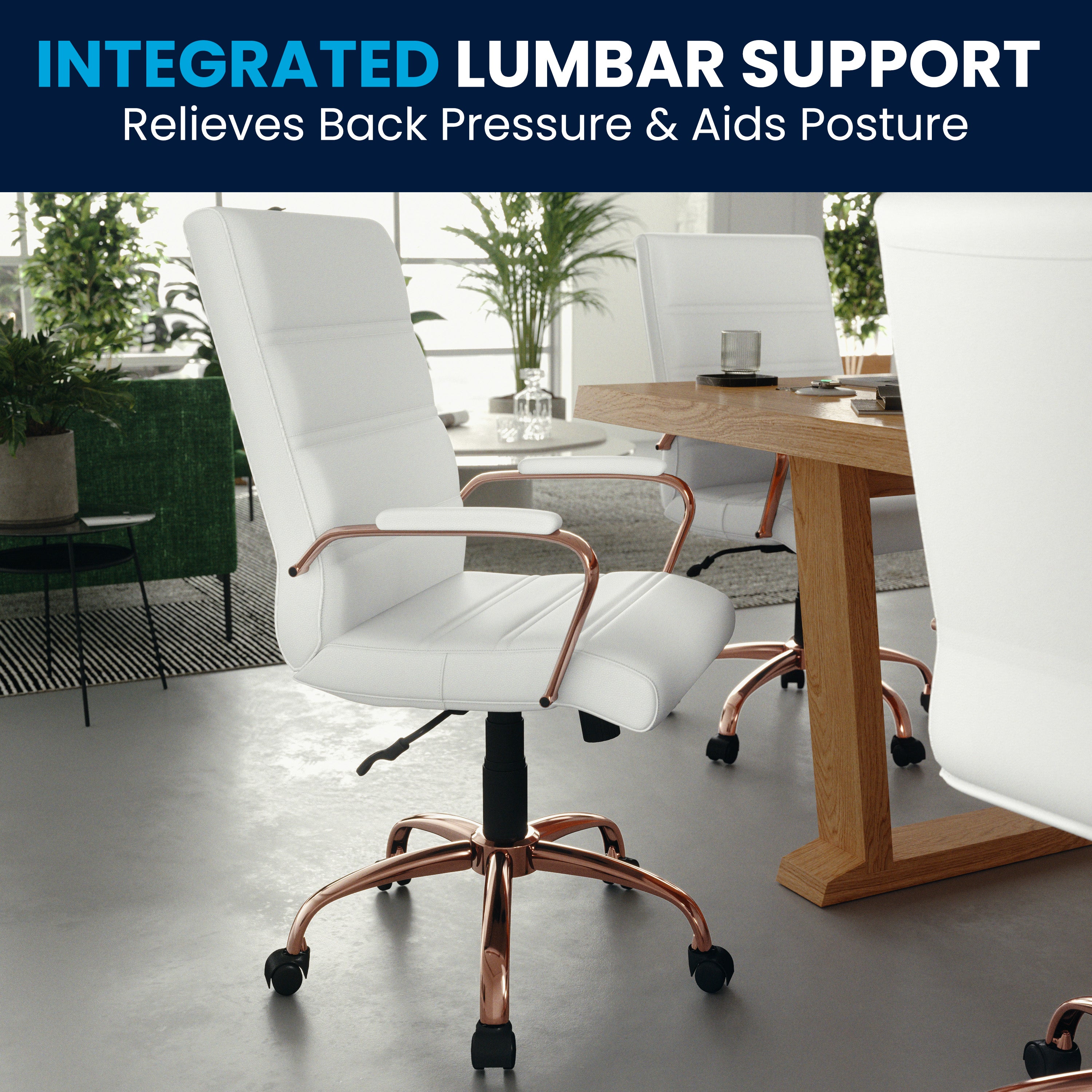 Mid-Back Executive Swivel Office Chair with Metal Frame and Arms