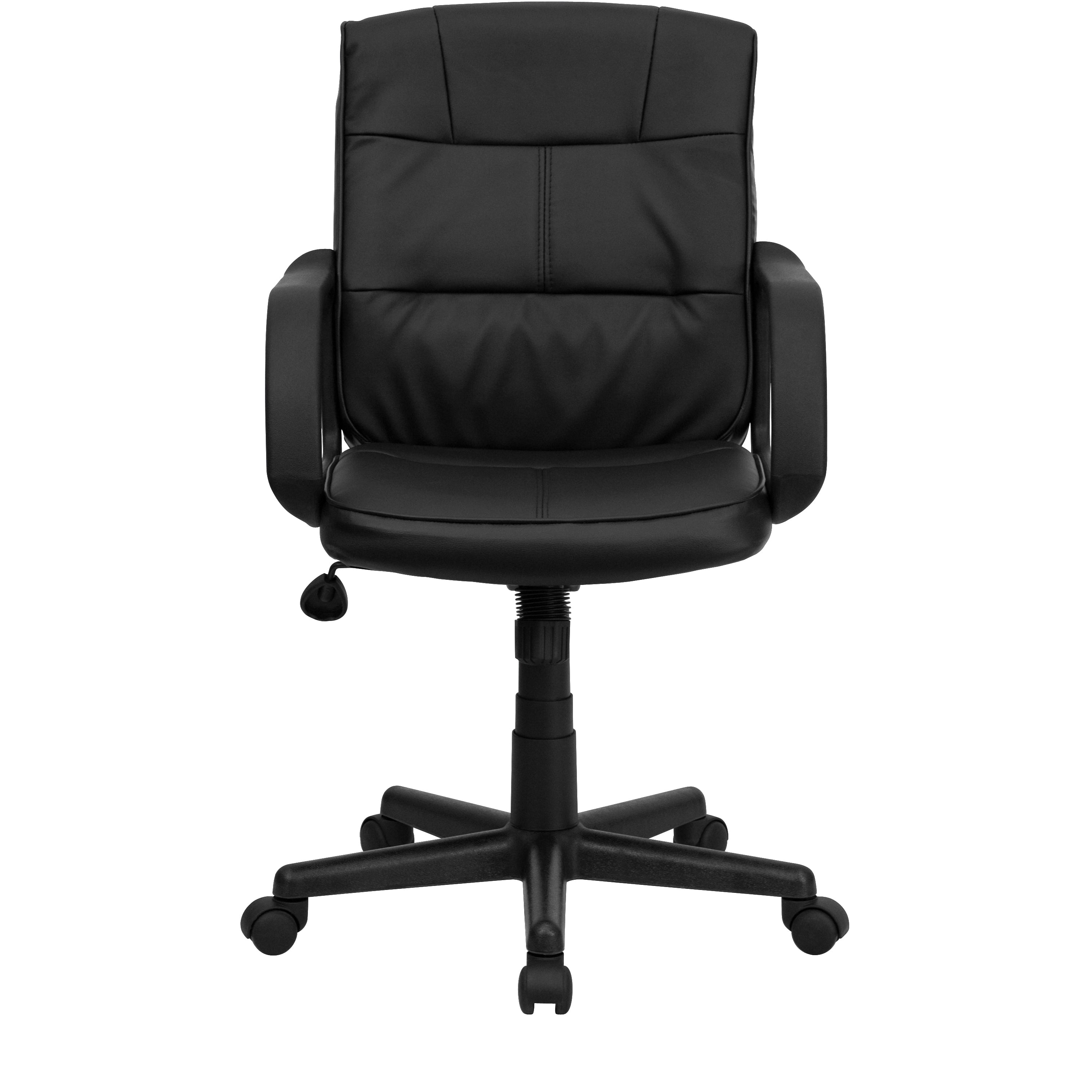 Mid-Back LeatherSoft Swivel Task Office Chair with Arms