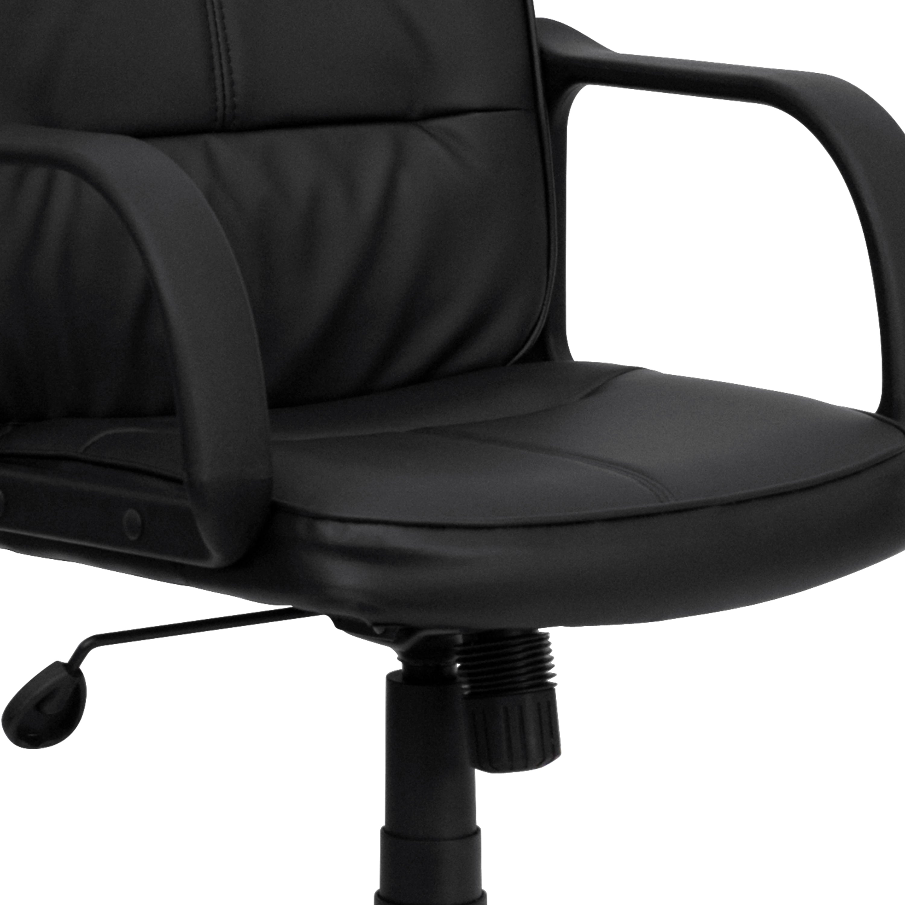 Mid-Back LeatherSoft Swivel Task Office Chair with Arms