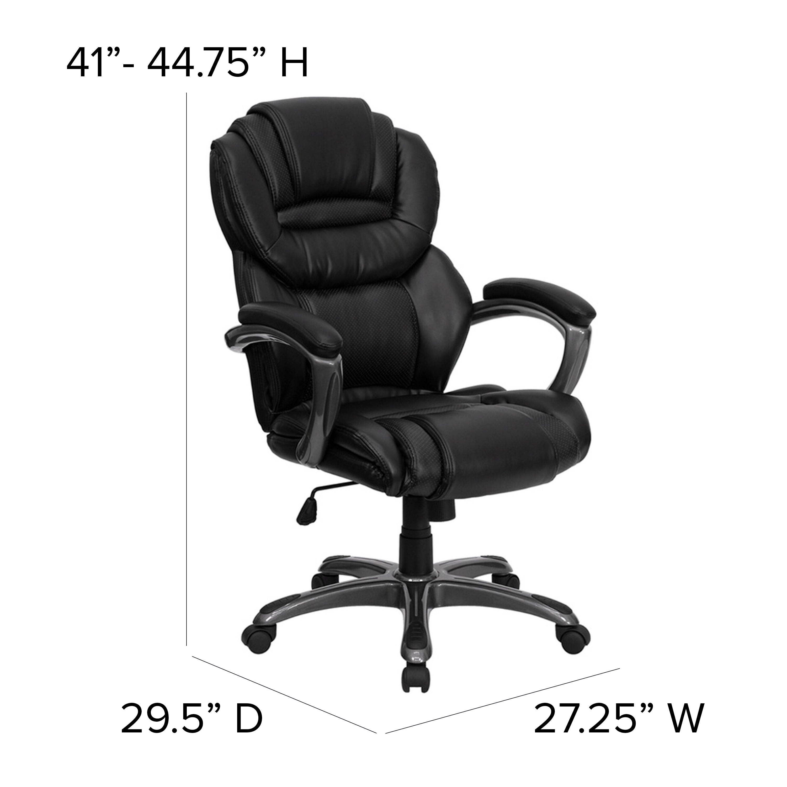 High Back Executive Swivel Ergonomic Office Chair with Accent Layered Seat and Back and Padded Arms