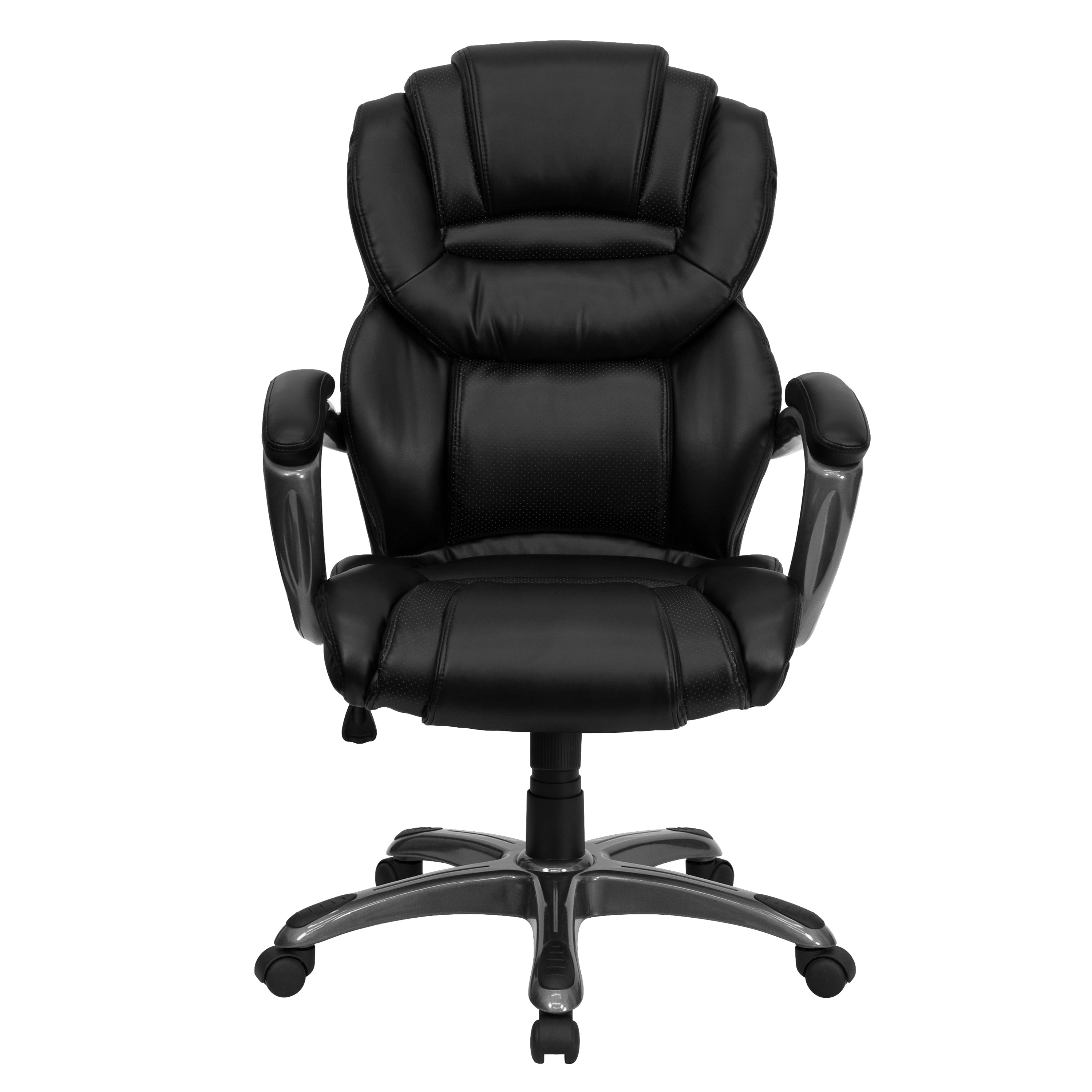 High Back Executive Swivel Ergonomic Office Chair with Accent Layered Seat and Back and Padded Arms