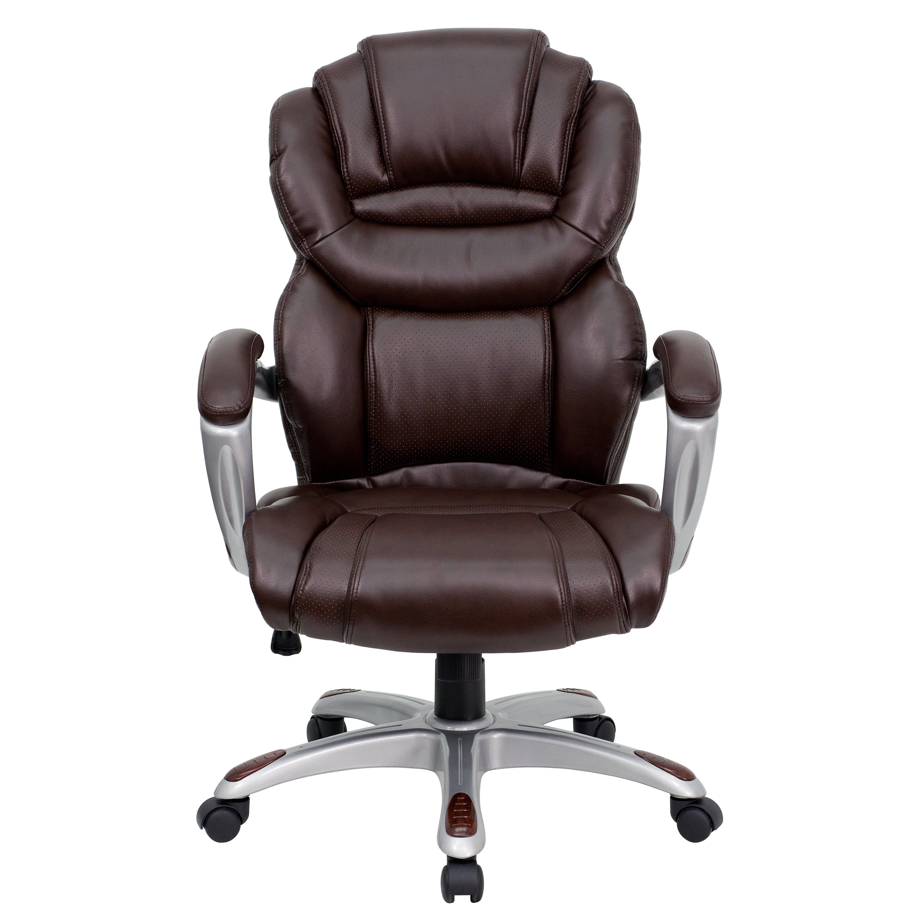 High Back Executive Swivel Ergonomic Office Chair with Accent Layered Seat and Back and Padded Arms