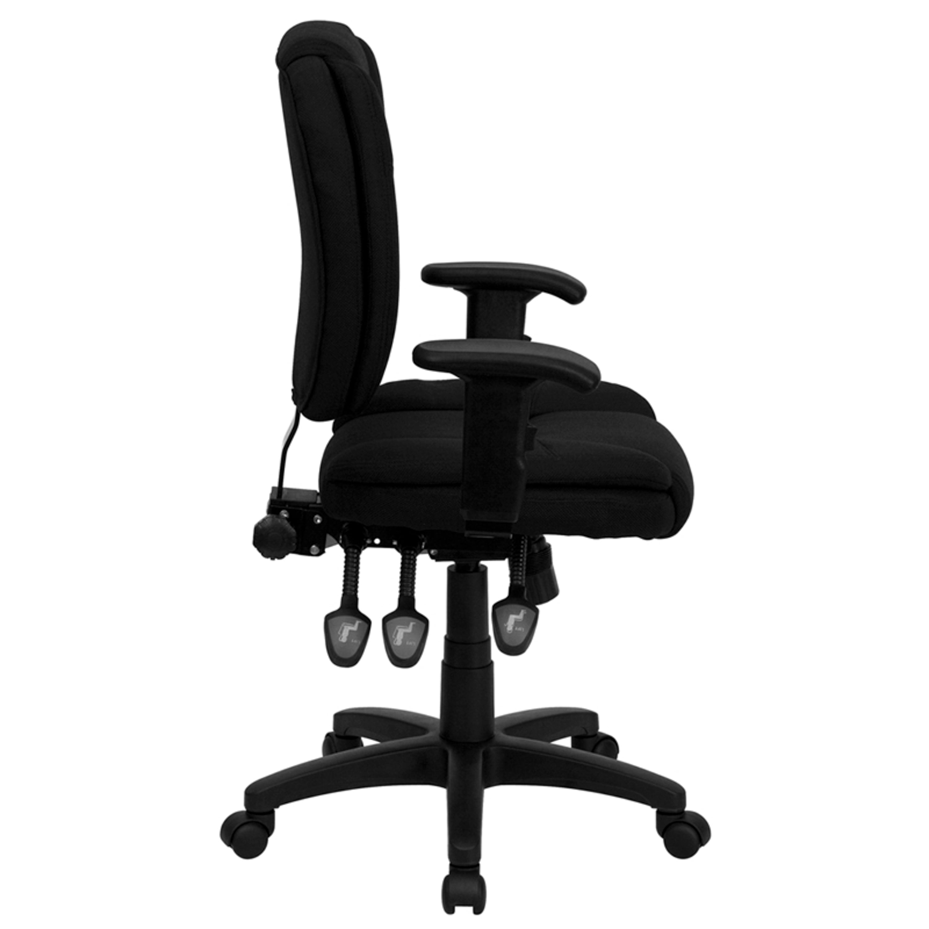 Mid-Back Multifunction Swivel Ergonomic Task Office Chair with Pillow Top Cushioning and Adjustable Arms