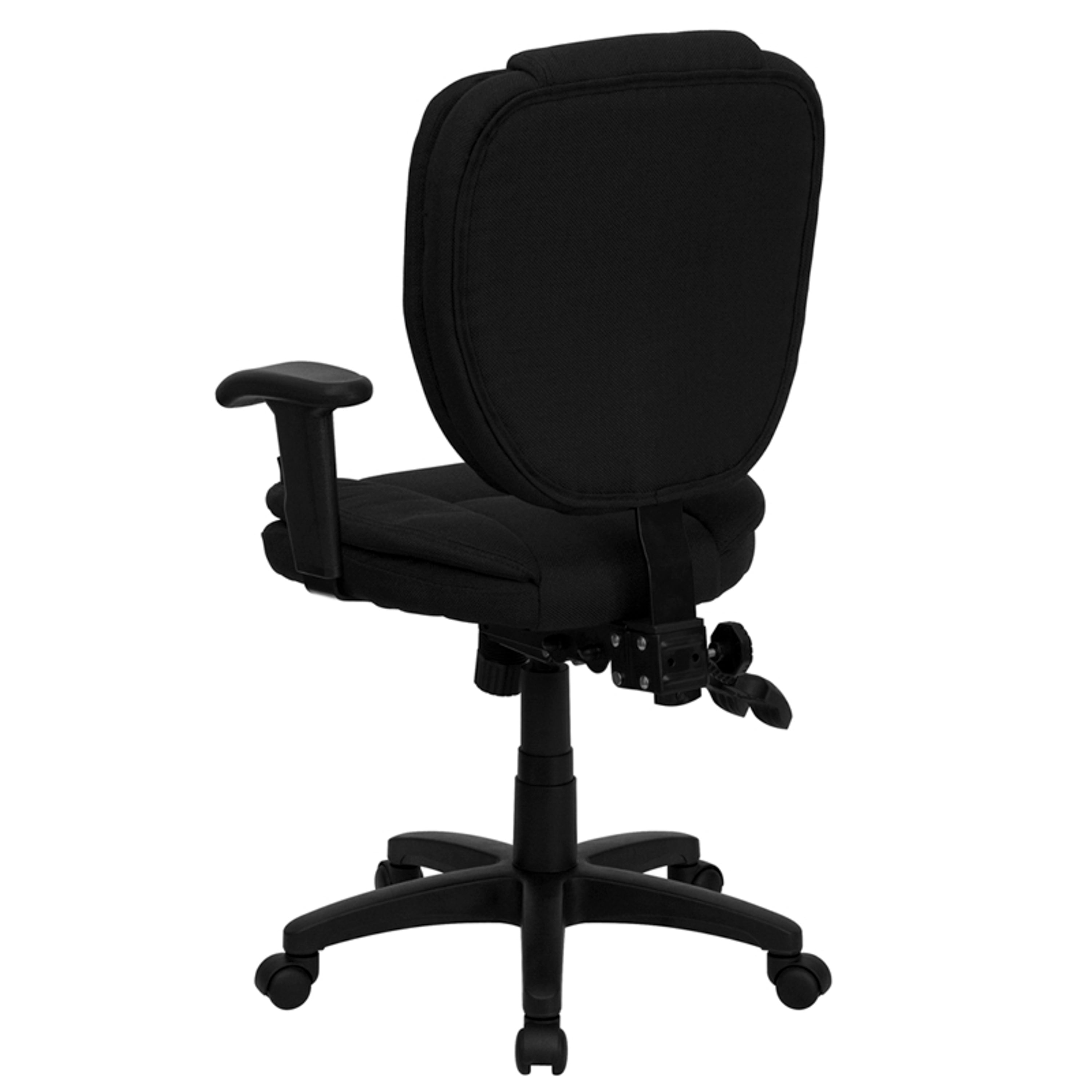 Mid-Back Multifunction Swivel Ergonomic Task Office Chair with Pillow Top Cushioning and Adjustable Arms