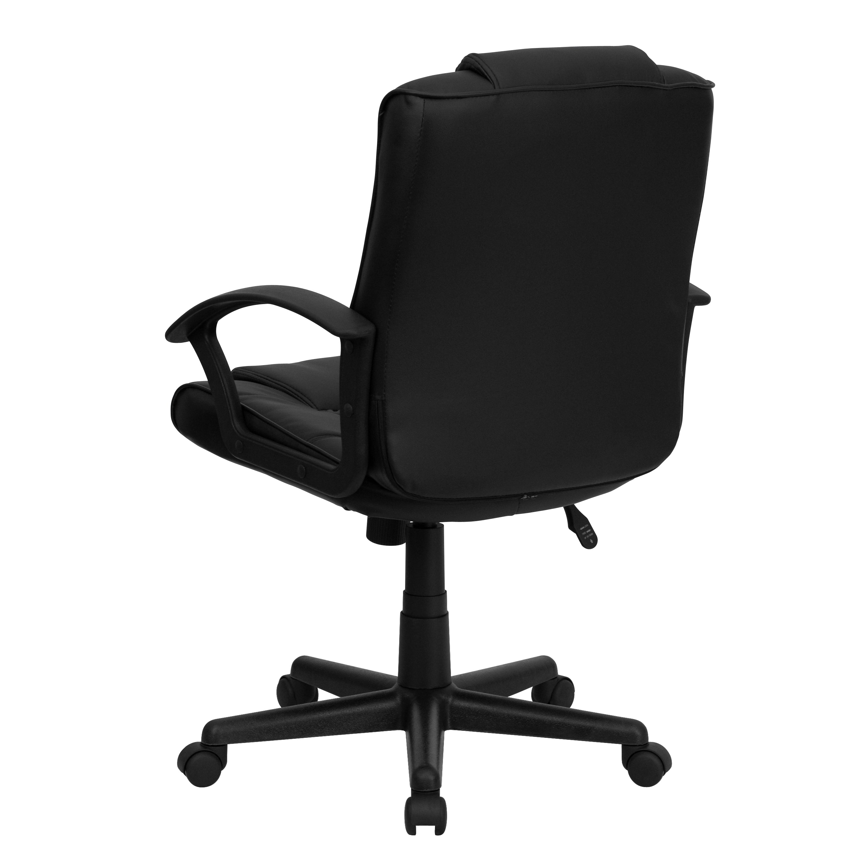 Mid-Back LeatherSoft Ripple and Accent Stitch Upholstered Swivel Task Office Chair with Arms