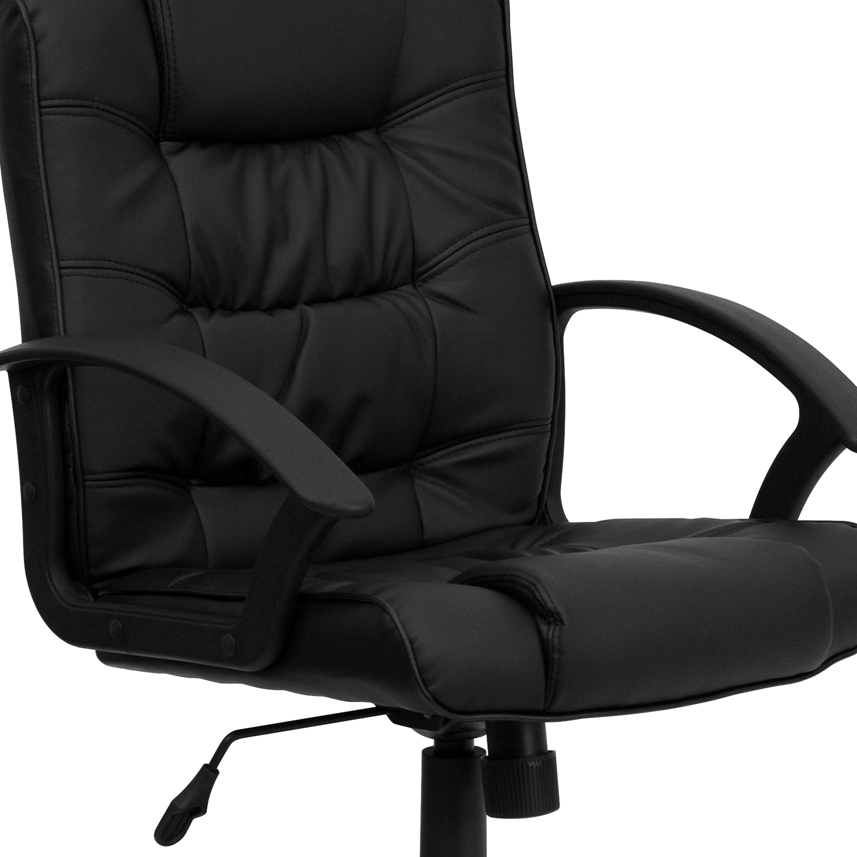 Mid-Back LeatherSoft Ripple and Accent Stitch Upholstered Swivel Task Office Chair with Arms