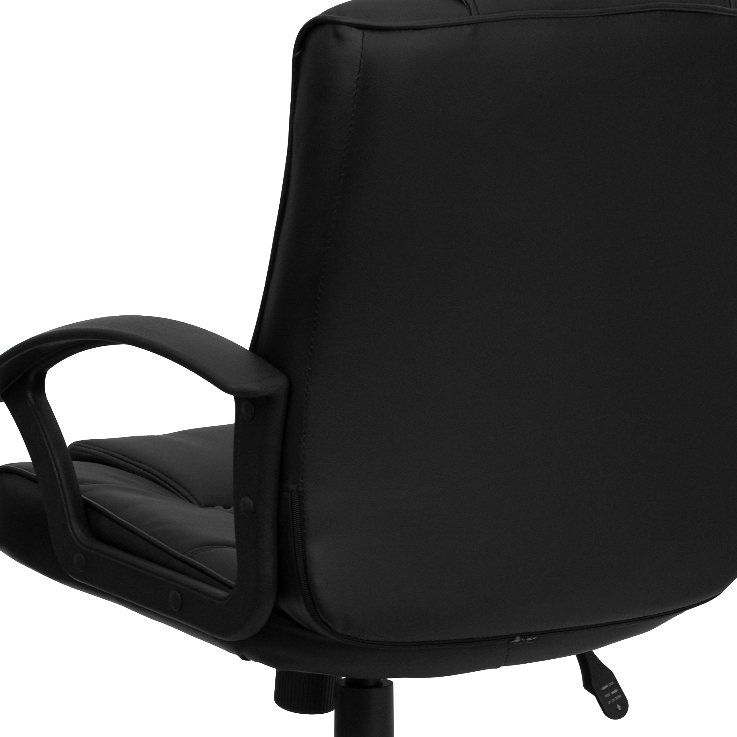 Mid-Back LeatherSoft Ripple and Accent Stitch Upholstered Swivel Task Office Chair with Arms