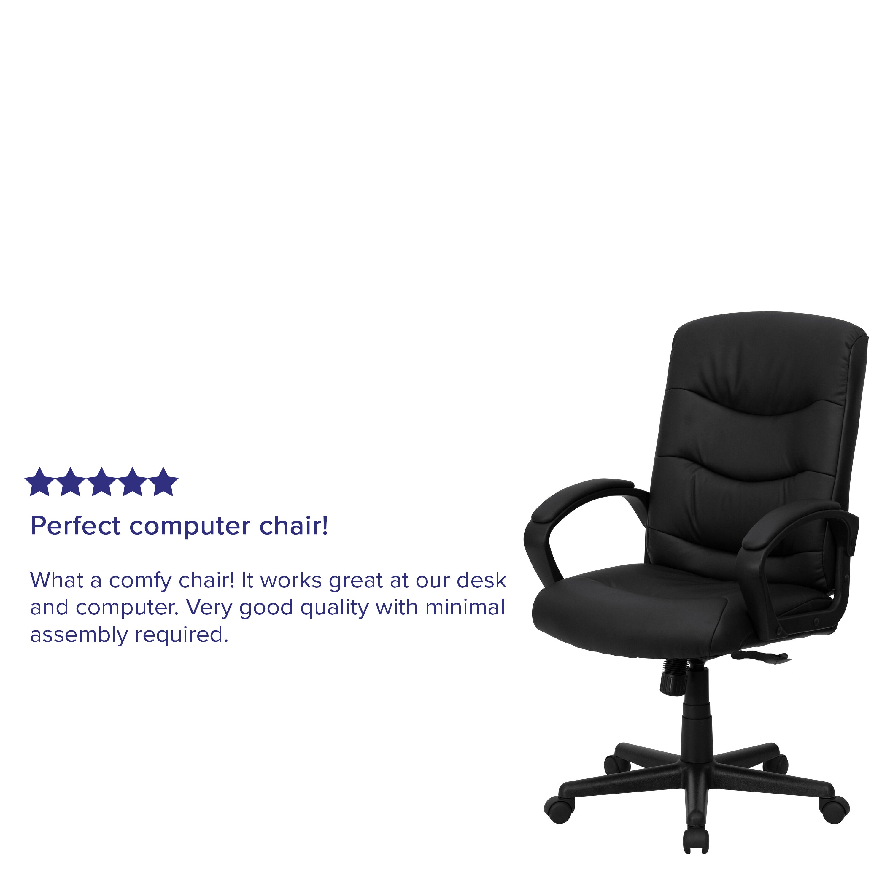 Mid-Back Fabric Executive Swivel Office Chair with Three Line Horizontal Stitch Back and Arms