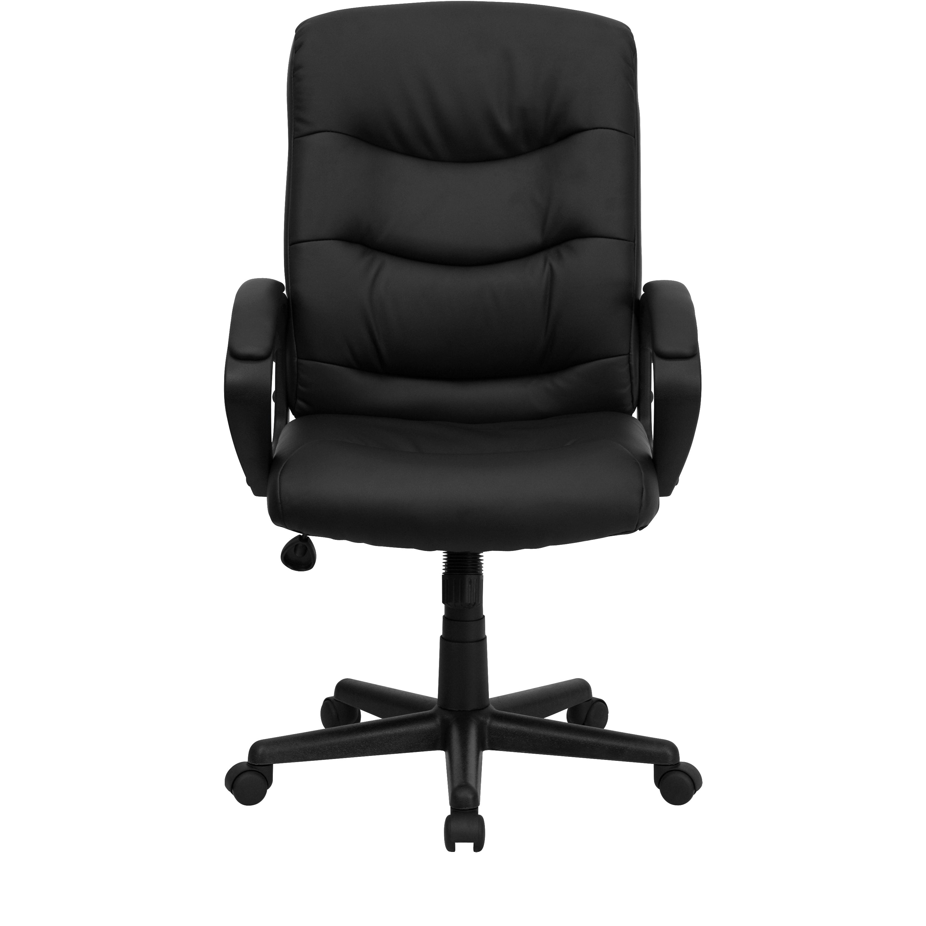 Mid-Back Fabric Executive Swivel Office Chair with Three Line Horizontal Stitch Back and Arms
