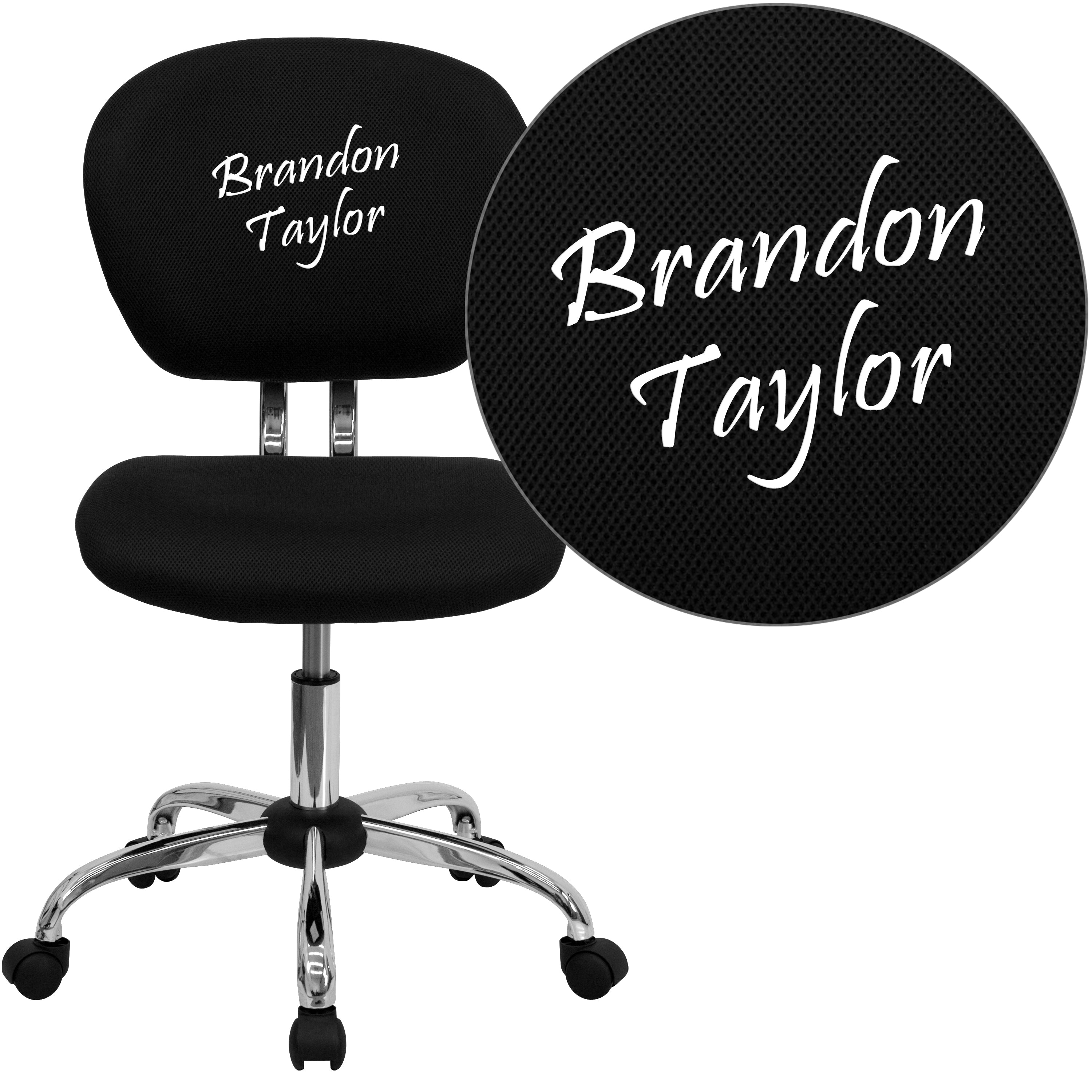 Personalized Mid-Back Mesh Swivel Task Office Chair with Chrome Base