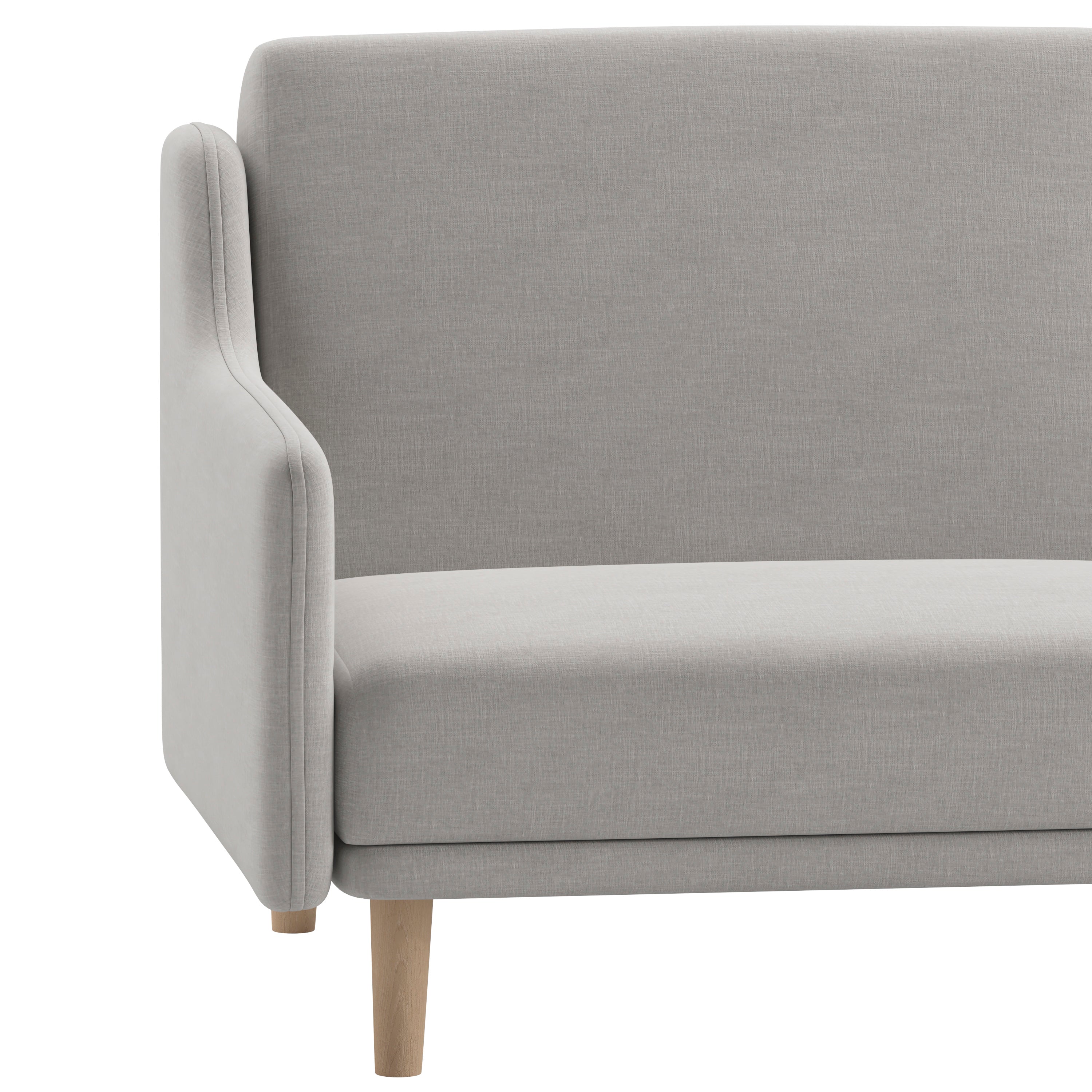 Delphine Premium Convertible Split Back Sofa Futon with Curved Armrests and Solid Wood Legs