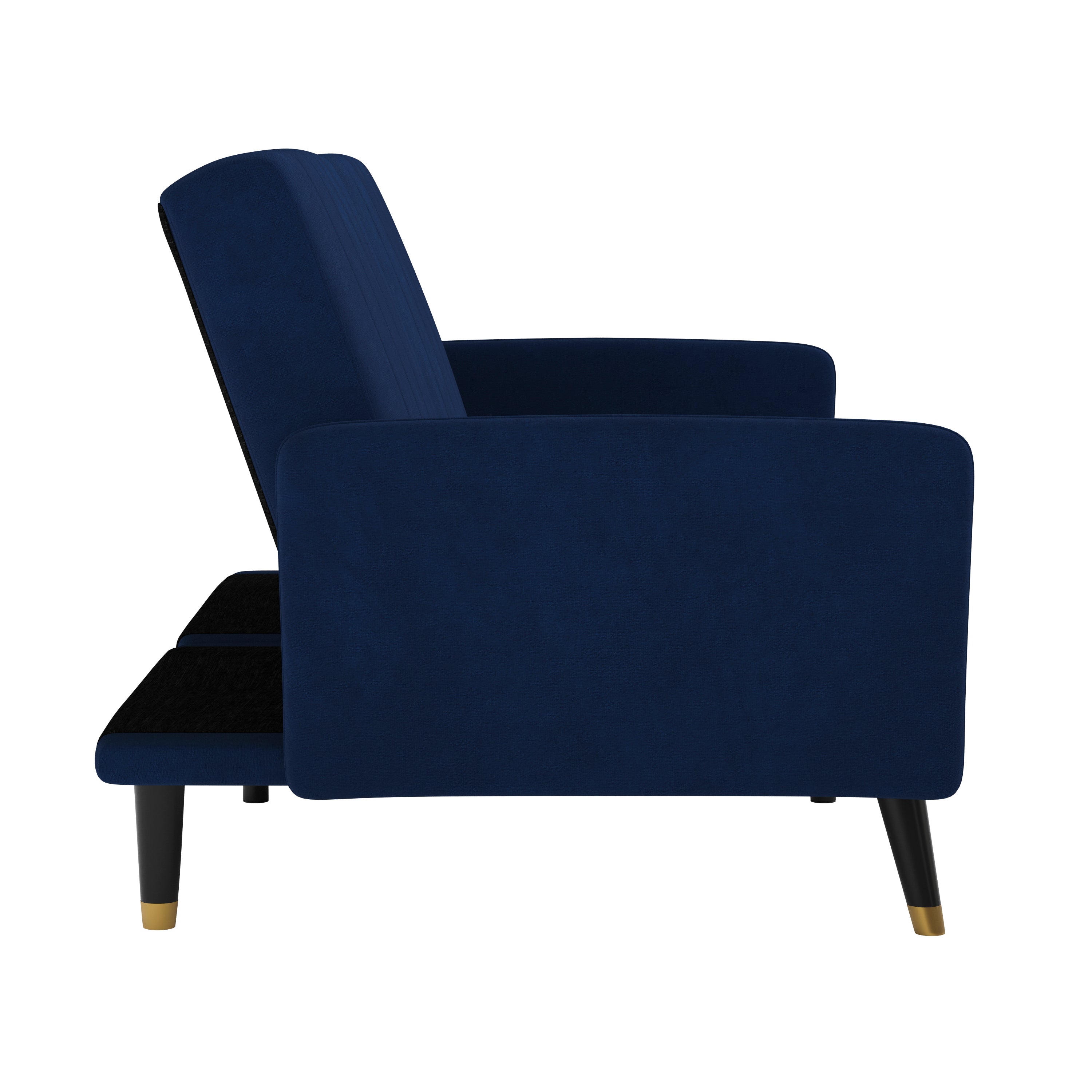 Sophia Premium Split Back Sofa Futon, Convertible Sleeper Couch for Small Spaces in Soft Upholstery with Solid Wooden Legs
