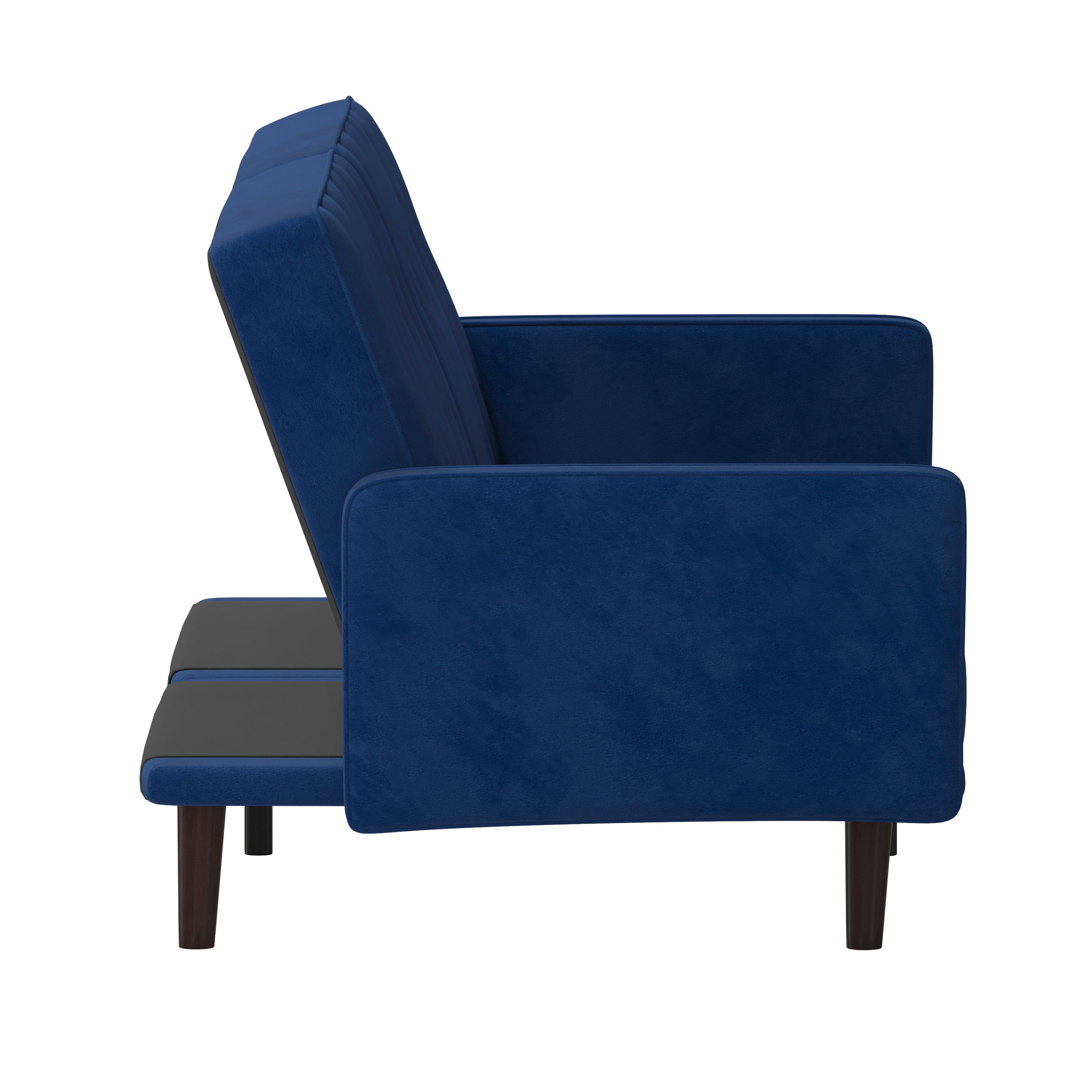 Carter Premium Tufted Split Back Sofa Futon, Convertible Sleeper Couch for Small Spaces with Solid Wooden Legs