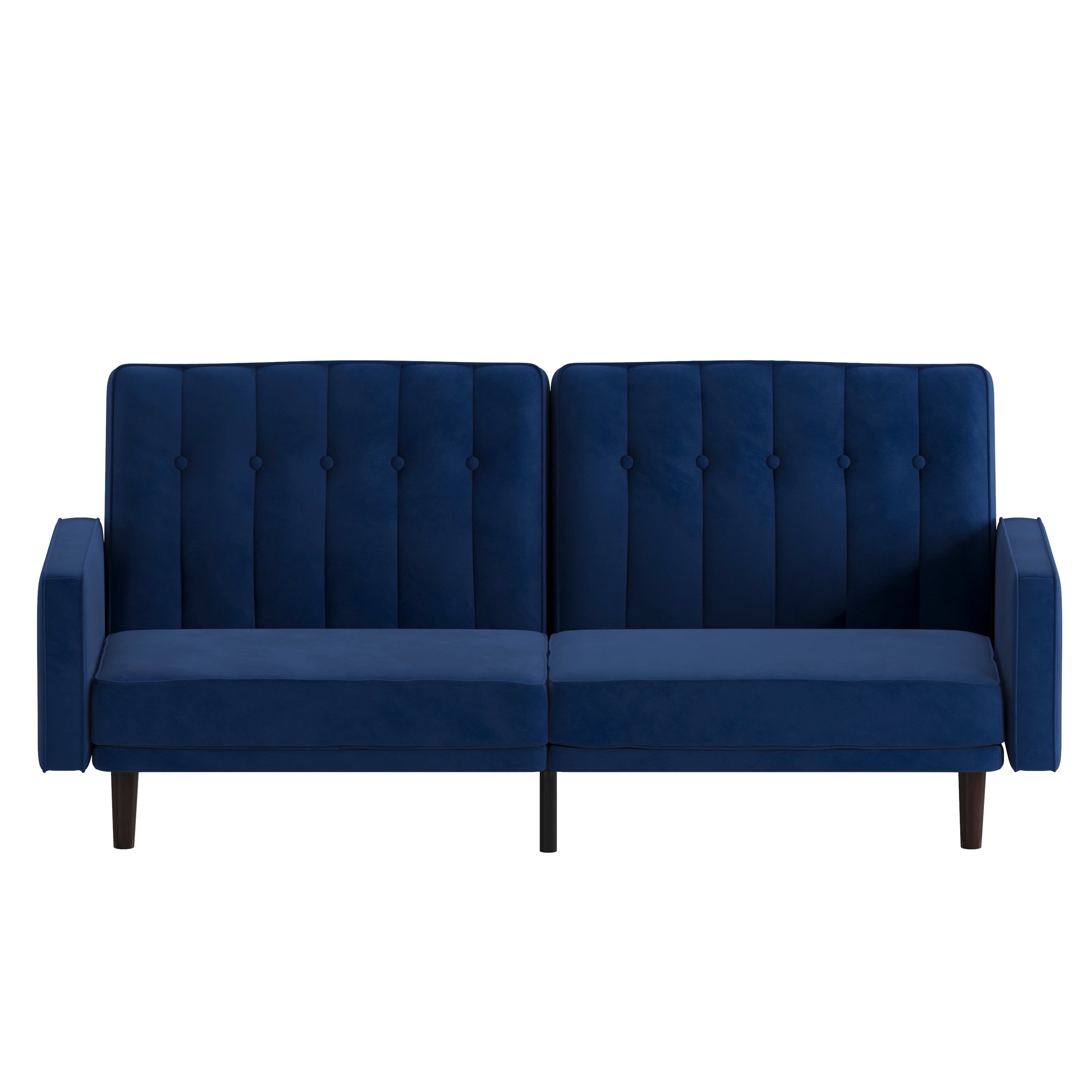 Carter Premium Tufted Split Back Sofa Futon, Convertible Sleeper Couch for Small Spaces with Solid Wooden Legs