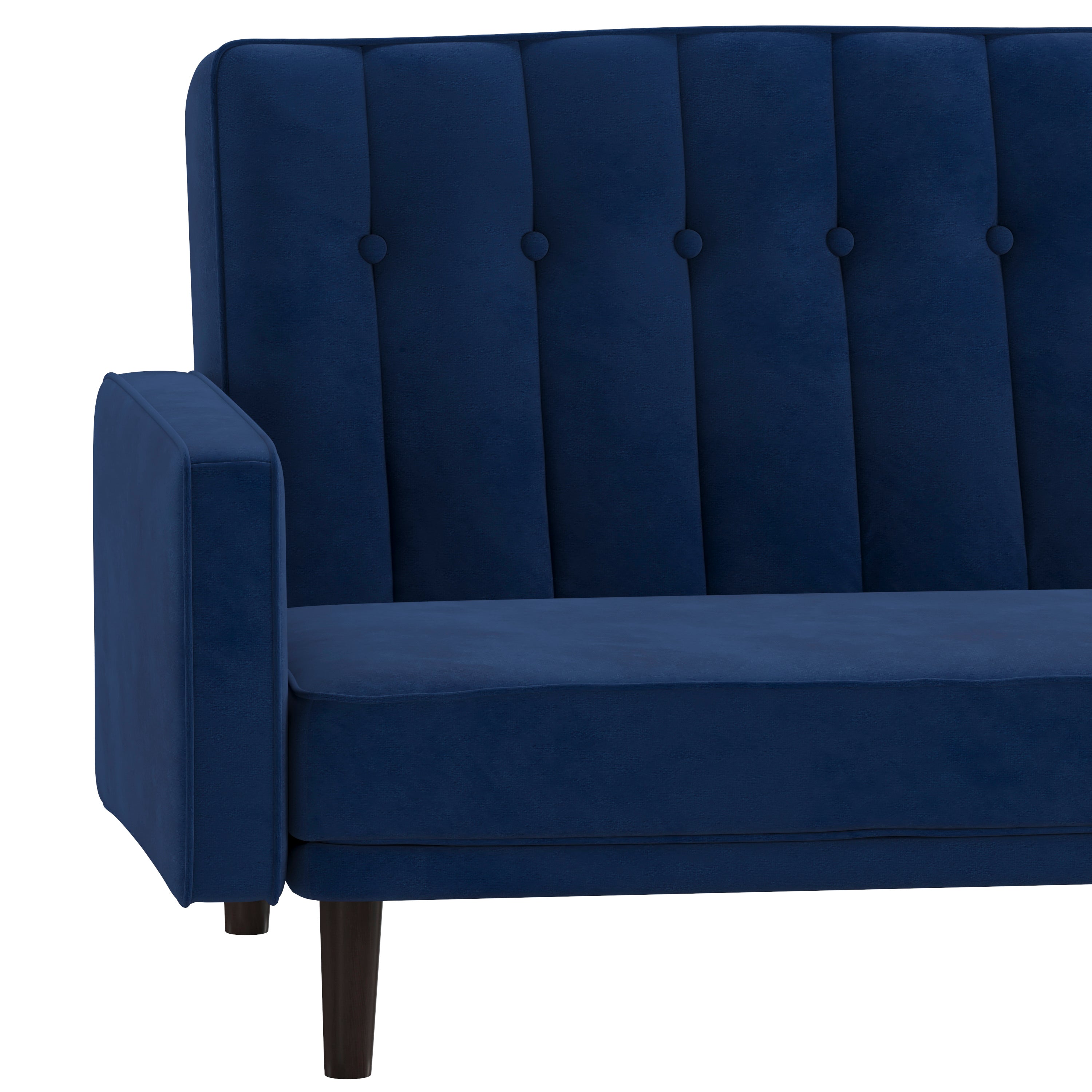 Carter Premium Tufted Split Back Sofa Futon, Convertible Sleeper Couch for Small Spaces with Solid Wooden Legs