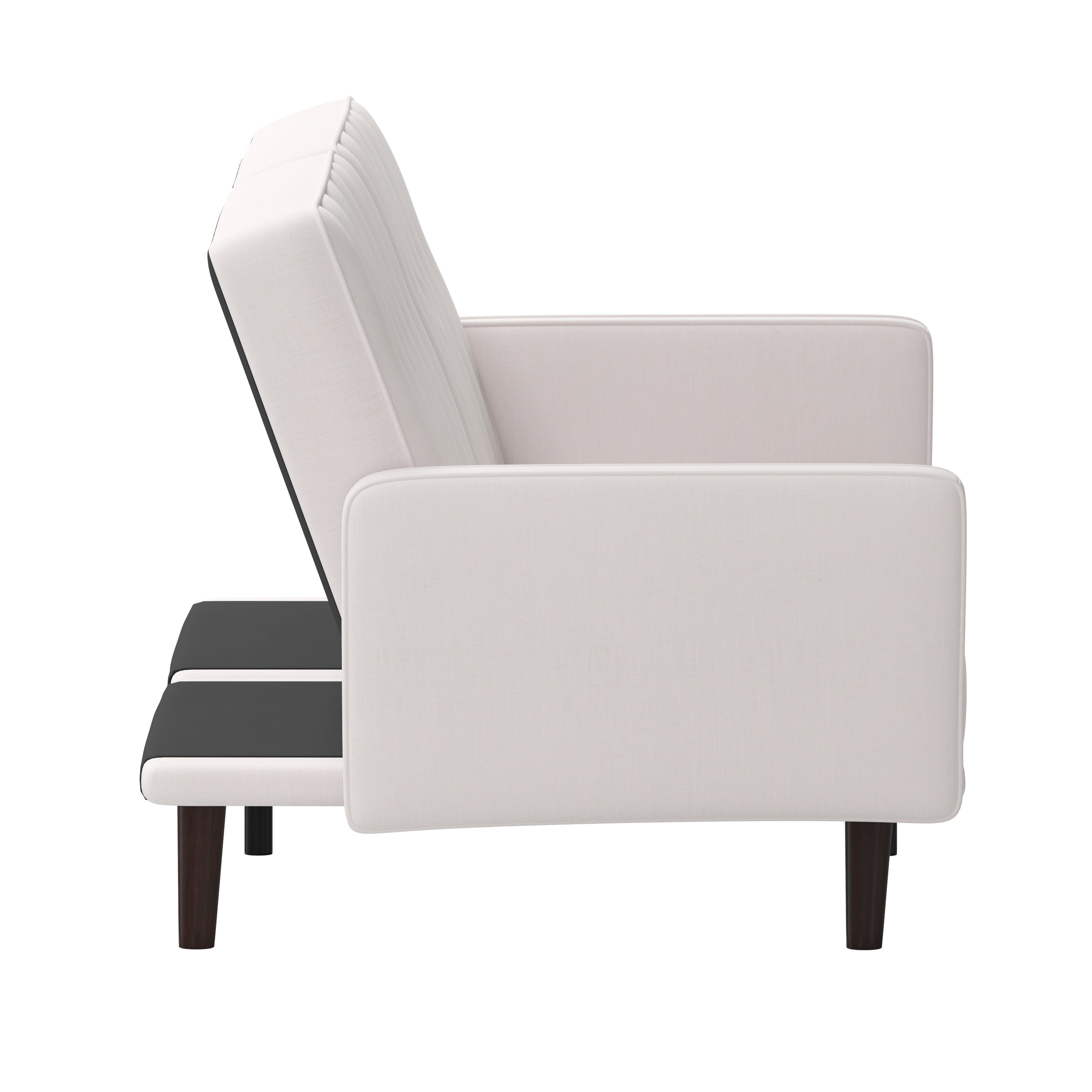 Carter Premium Tufted Split Back Sofa Futon, Convertible Sleeper Couch for Small Spaces with Solid Wooden Legs
