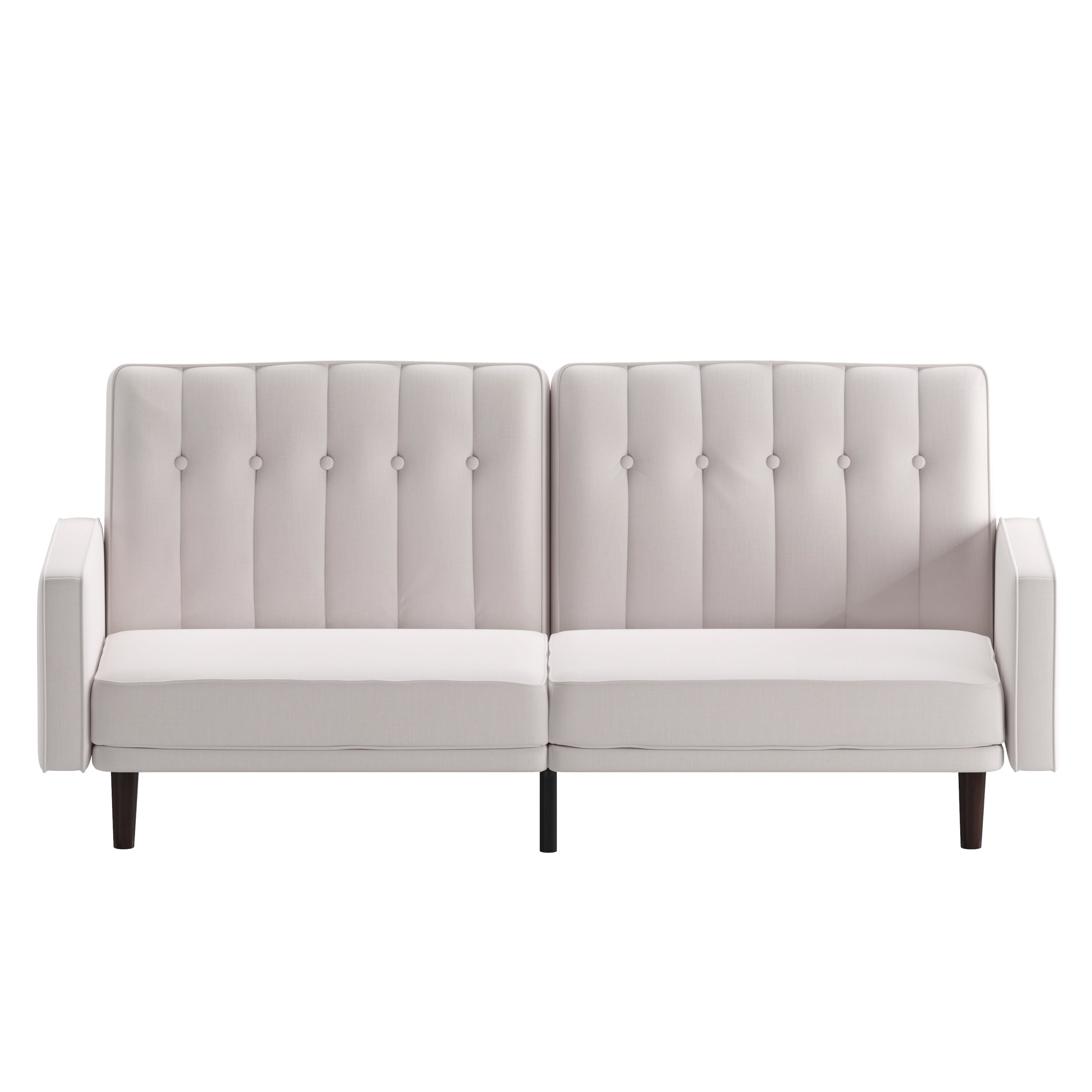 Carter Premium Tufted Split Back Sofa Futon, Convertible Sleeper Couch for Small Spaces with Solid Wooden Legs