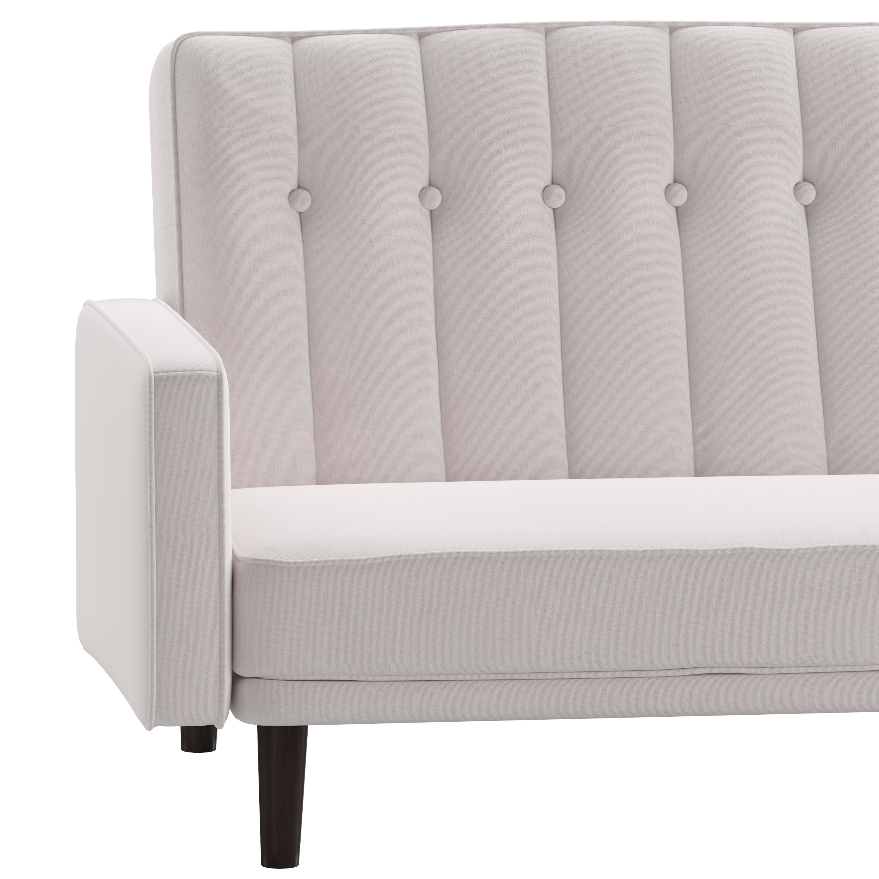 Carter Premium Tufted Split Back Sofa Futon, Convertible Sleeper Couch for Small Spaces with Solid Wooden Legs