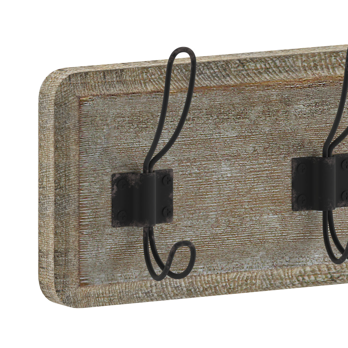 Daly Wall Mounted Solid Pine Wood Storage Rack with 5 Hanging Hooks For Entryway, Kitchen, Bathroom