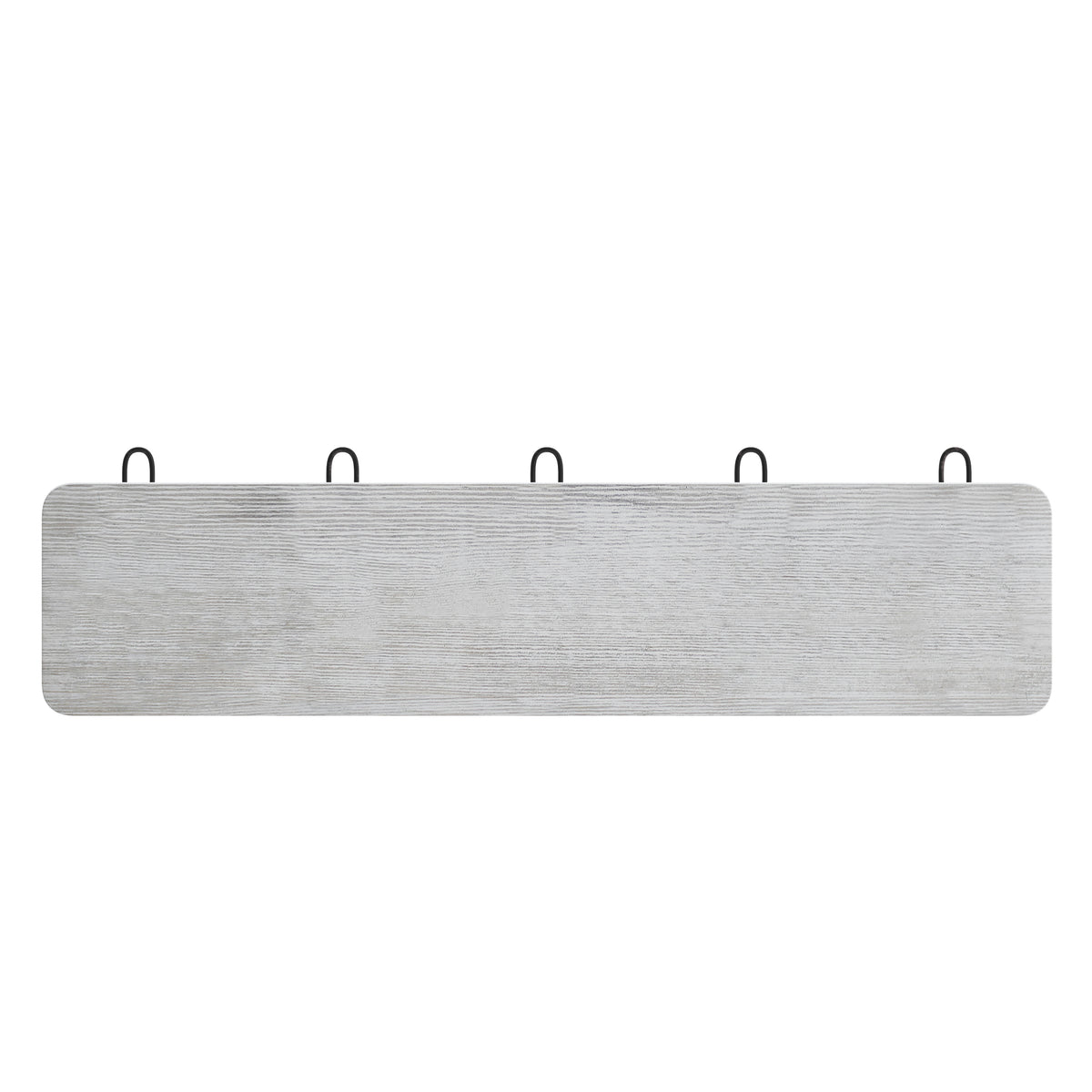 Daly Wall Mounted Solid Pine Wood Storage Rack with 5 Hanging Hooks For Entryway, Kitchen, Bathroom